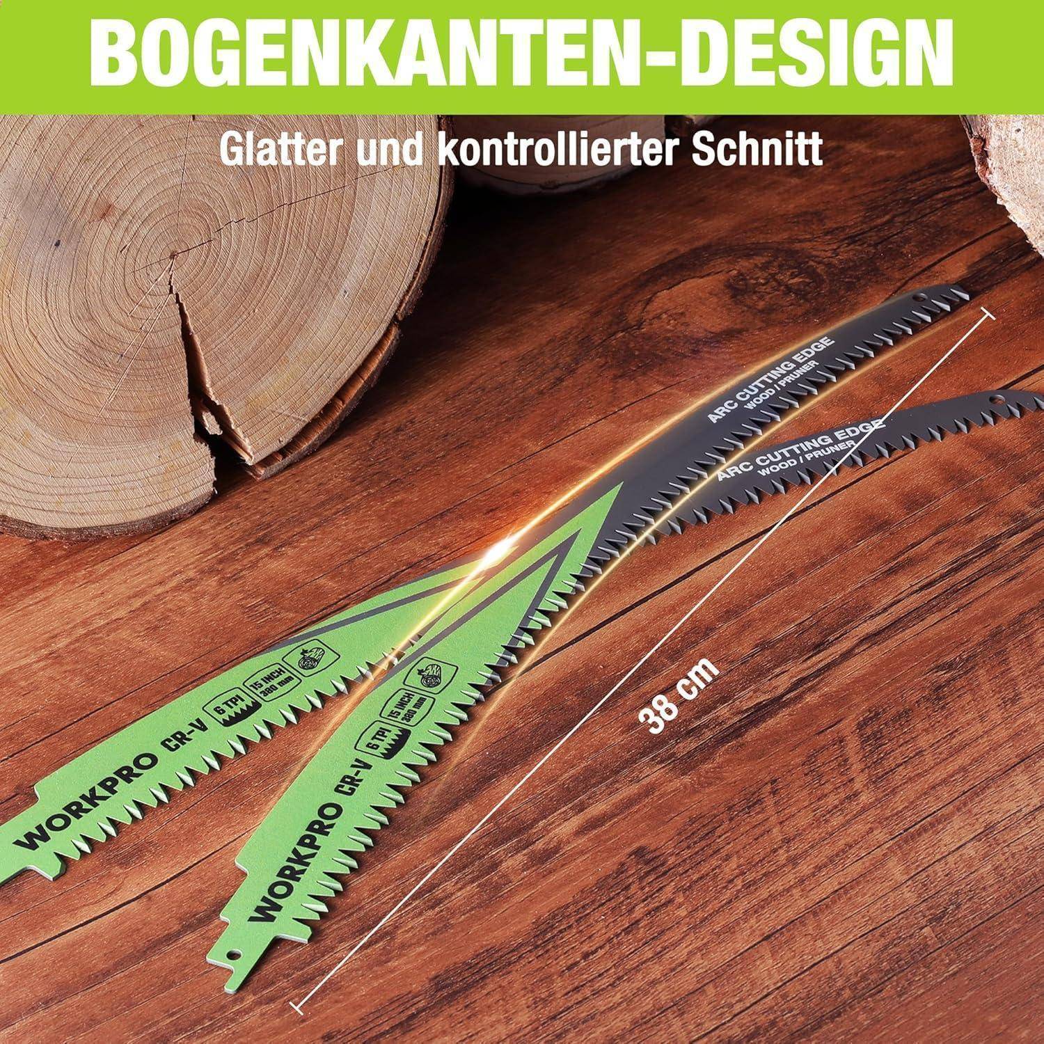 Säbelsägeblätter 5tlg 6TPI Holzschnitt Äste 380 mm