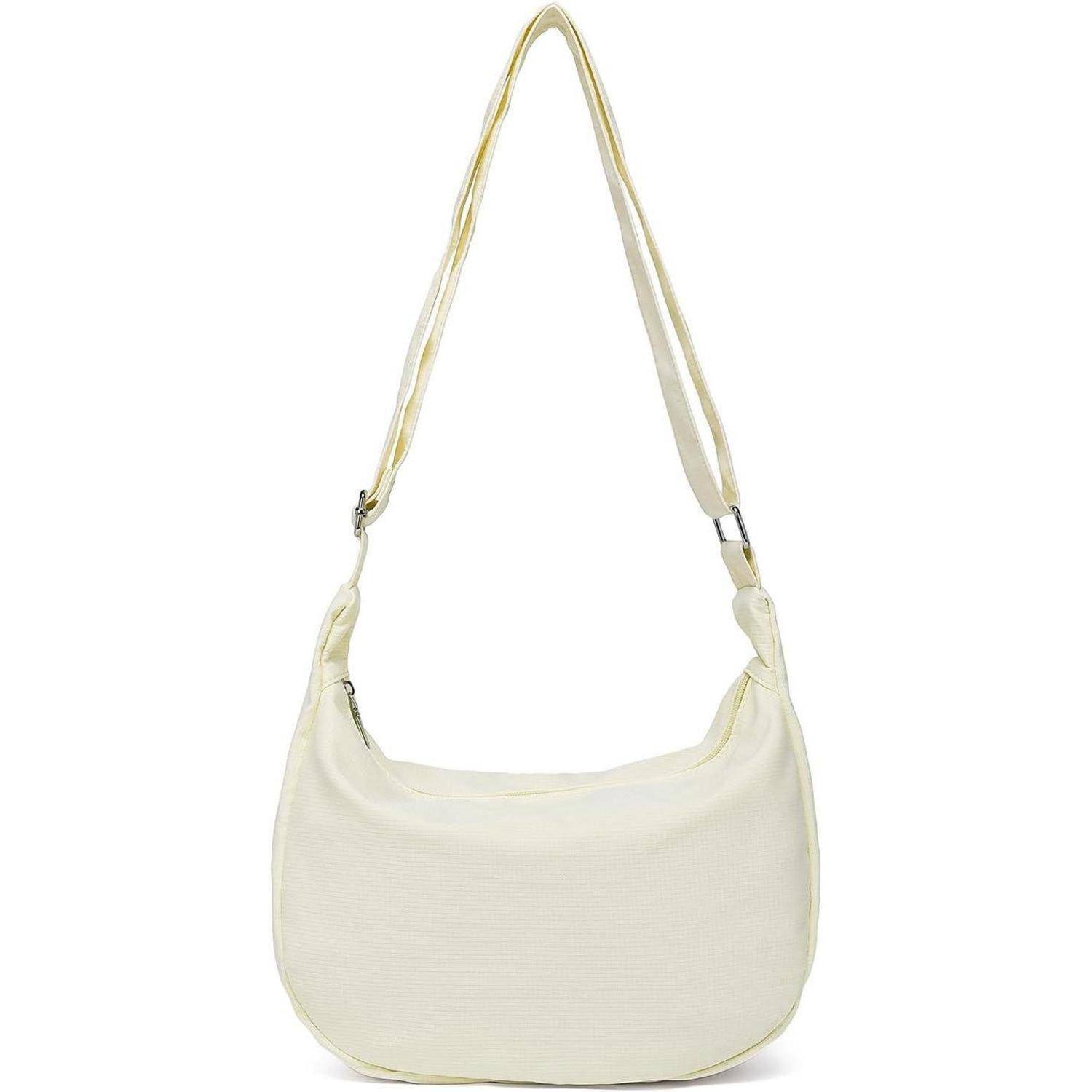 Umhängetasche Damen Halbmond Crossbody Hobo Schultergurt X-beige