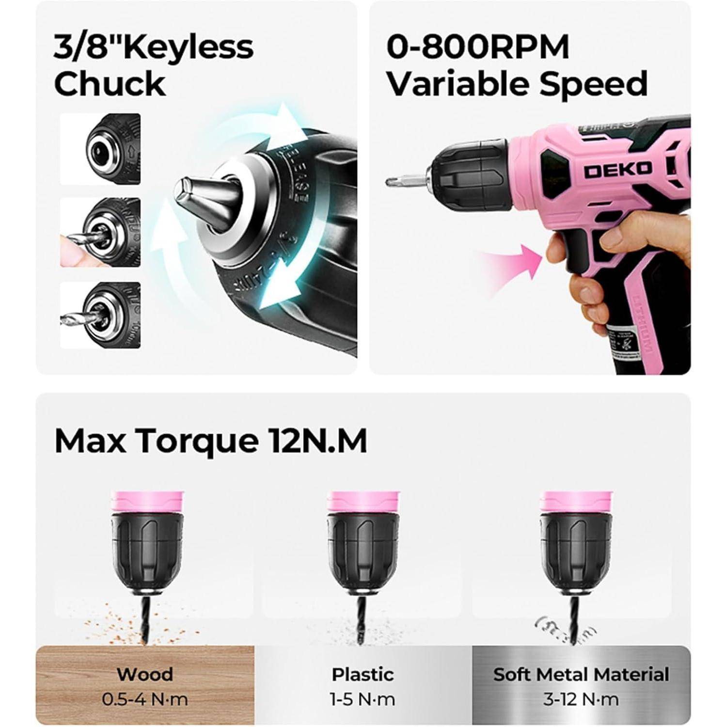 Kabellose Bohrmaschine Eigenschaften: 3/8