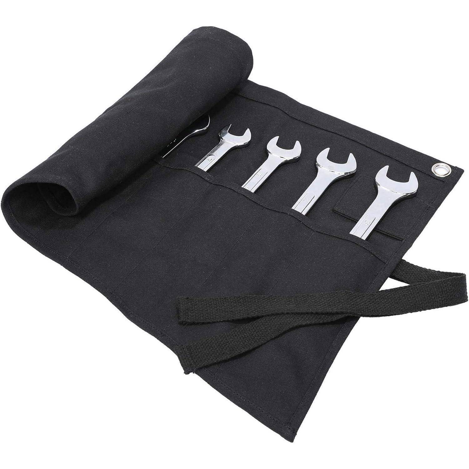 Werkzeugroll Segeltuch 16oz Schraubenschlüssel Metrisch SAE Schwarz