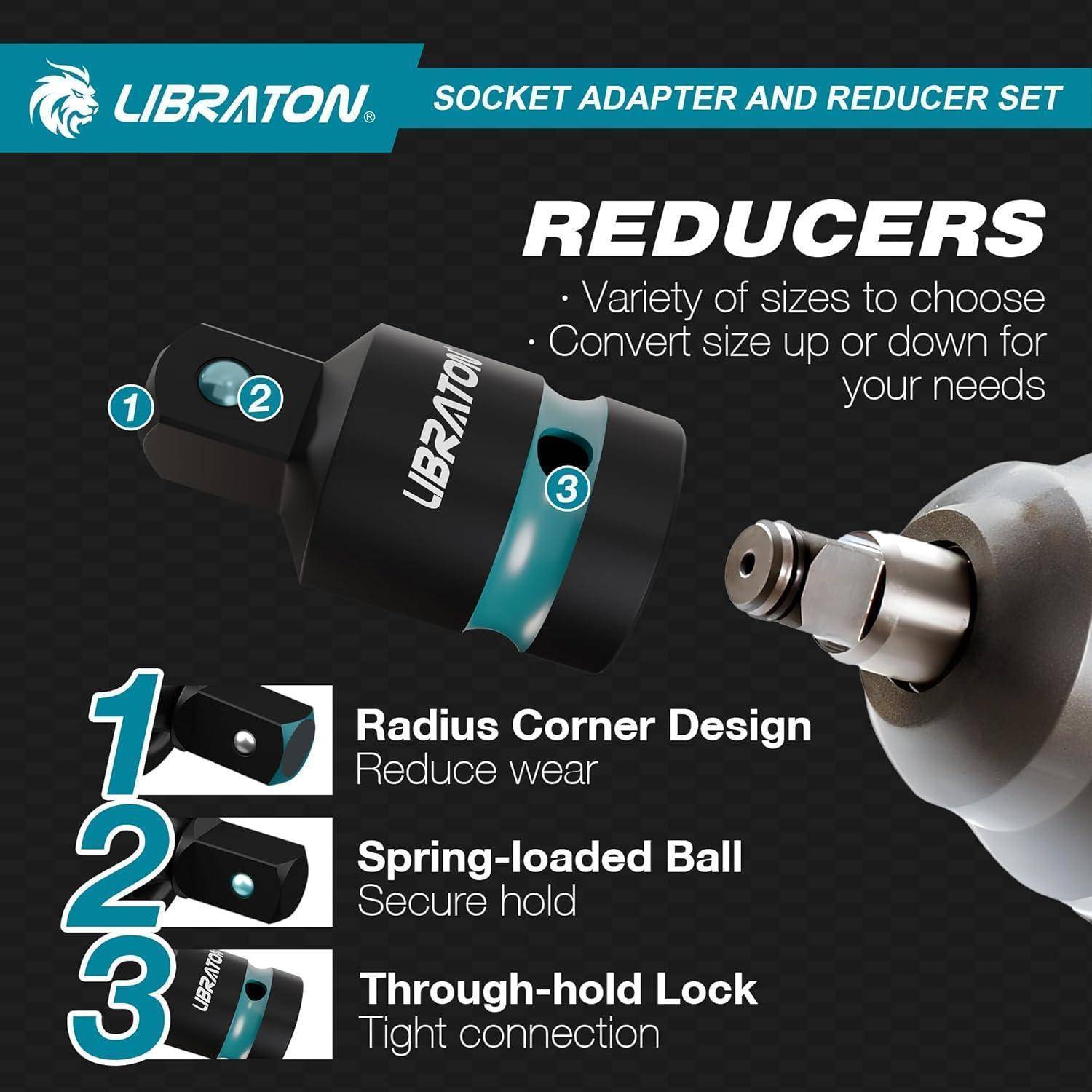 Steckschlüssel-Adapterset 20-tlg Schlagschrauber-tauglich Cr-V Cr-Mo