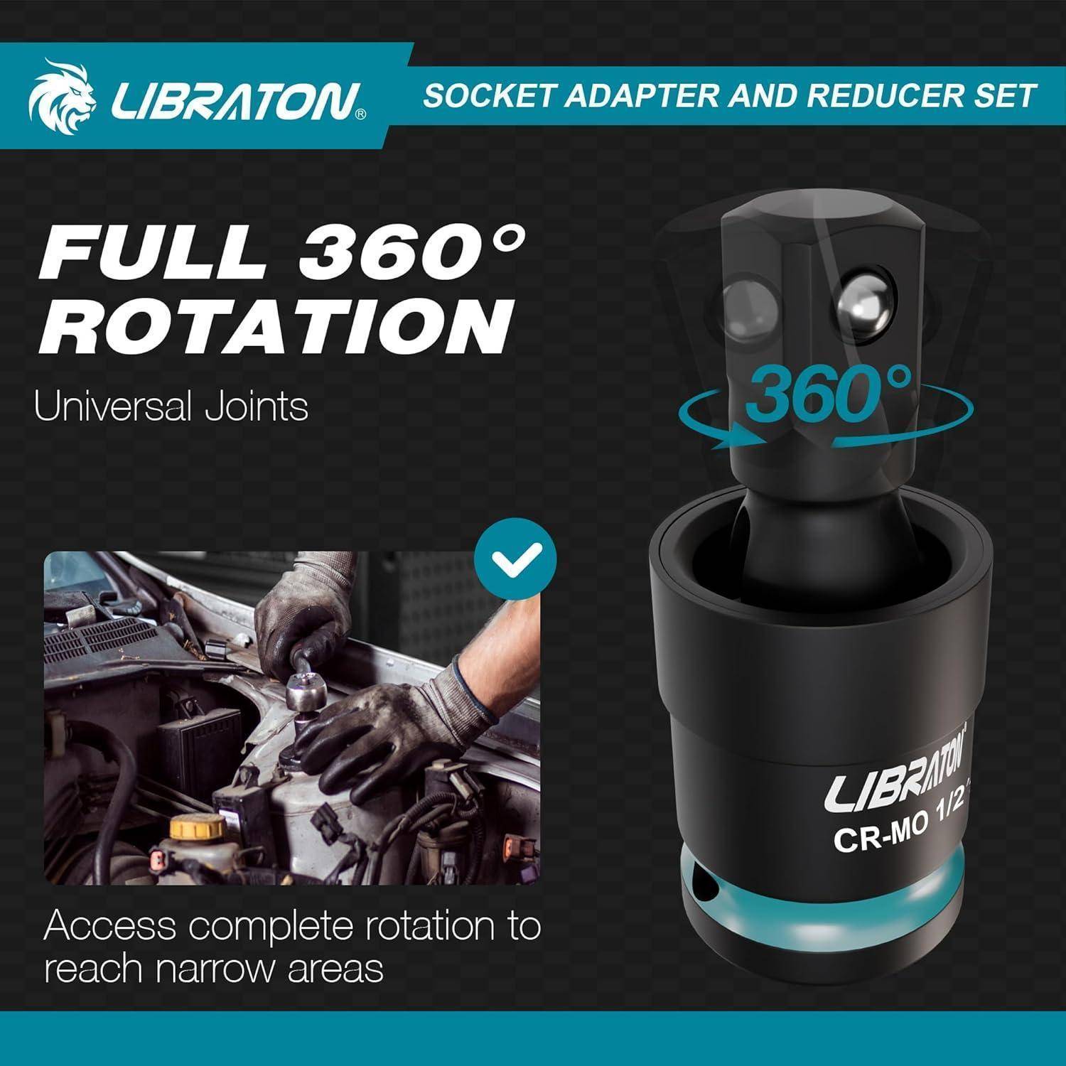 Steckschlüssel-Adapterset 20-tlg Schlagschrauber-tauglich Cr-V Cr-Mo