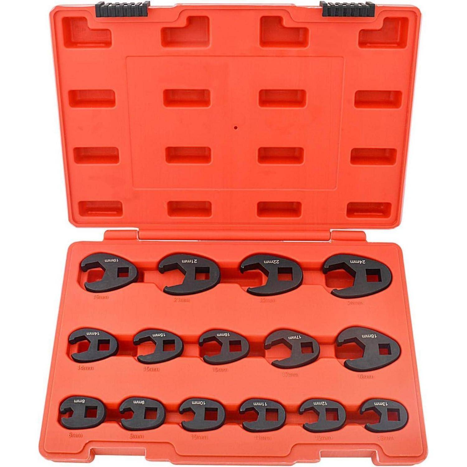 Hahnenfußschlüsselsatz Metrisch 8 24 mm Innenvierkant 15-tlg