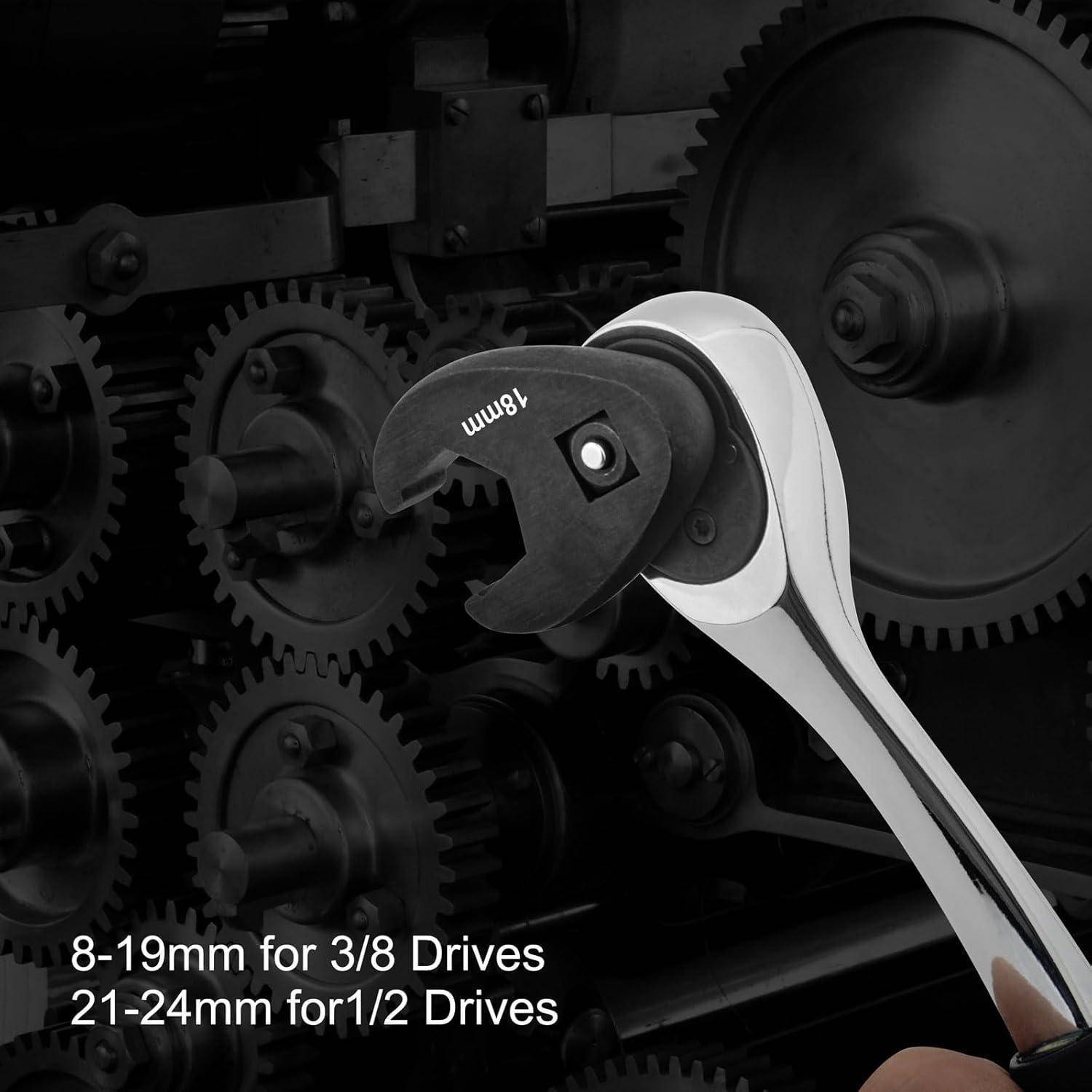 Hahnenfußschlüsselsatz Metrisch 8 24 mm Innenvierkant 15-tlg