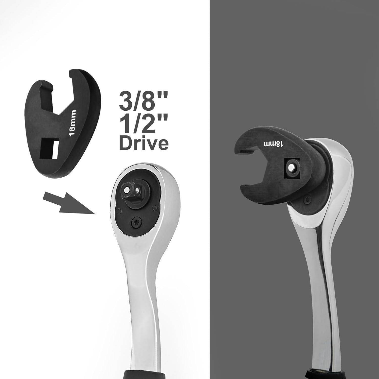 Hahnenfußschlüsselsatz Metrisch 8 24 mm Innenvierkant 15-tlg