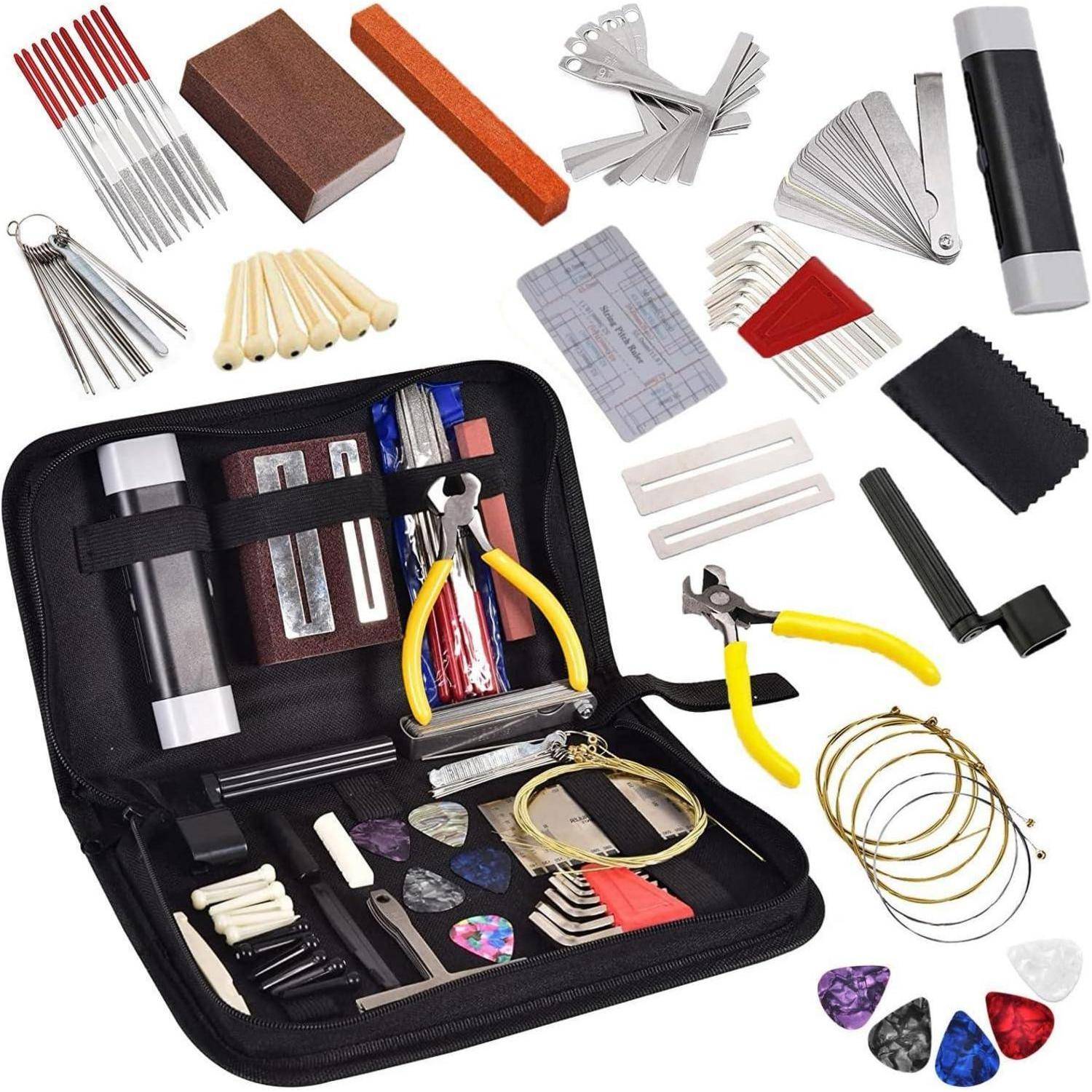Gitarren-Werkzeugset 72-teilig für Saiteninstrumente mit Tasche