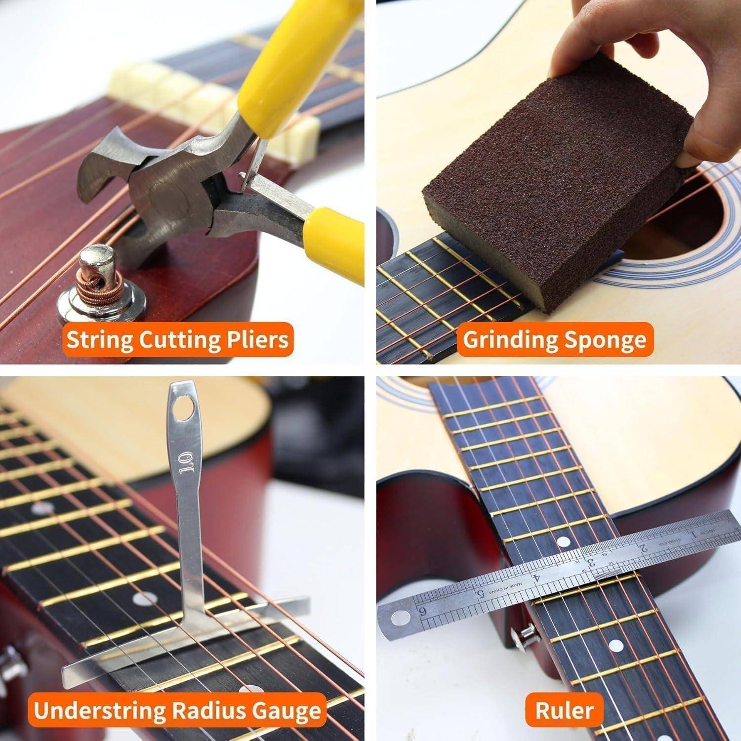 Gitarren-Werkzeugset 72-teilig für Saiteninstrumente mit Tasche