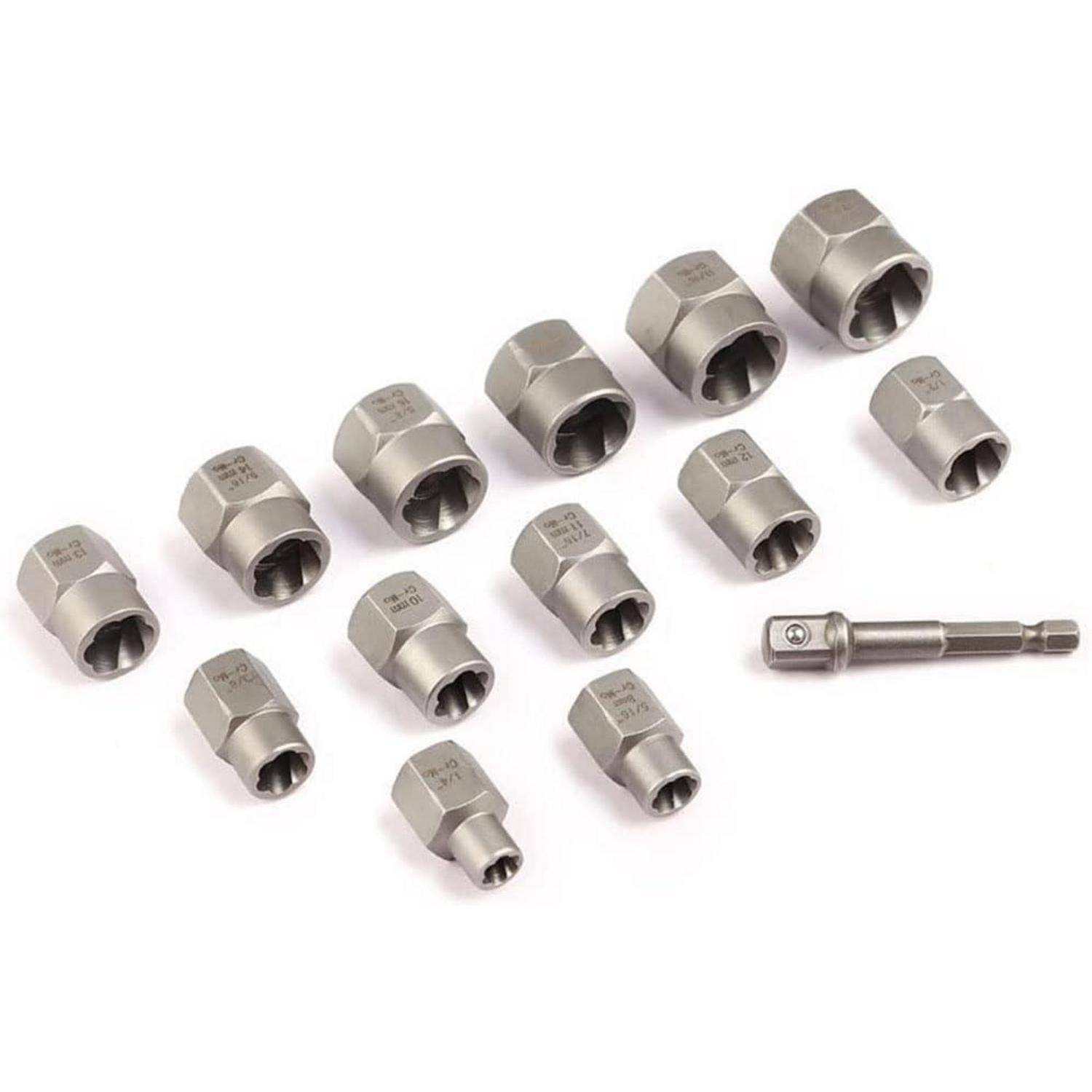 Bolzenextraktor-Set 13-teilig 6,35-19mm 9,5mm Antrieb mit Adapter