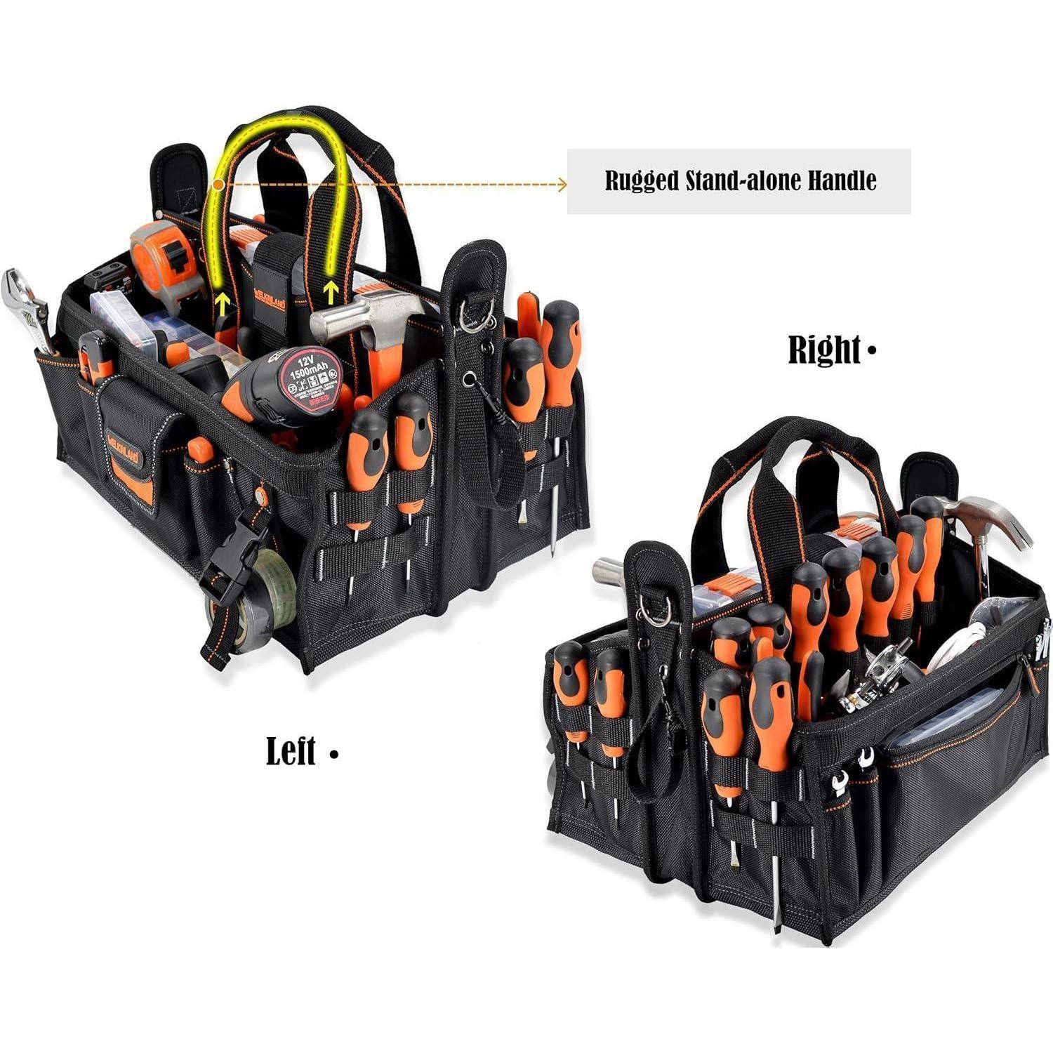 Werkzeugtasche für Elektriker und HLK mit Steckdosen-Organizer