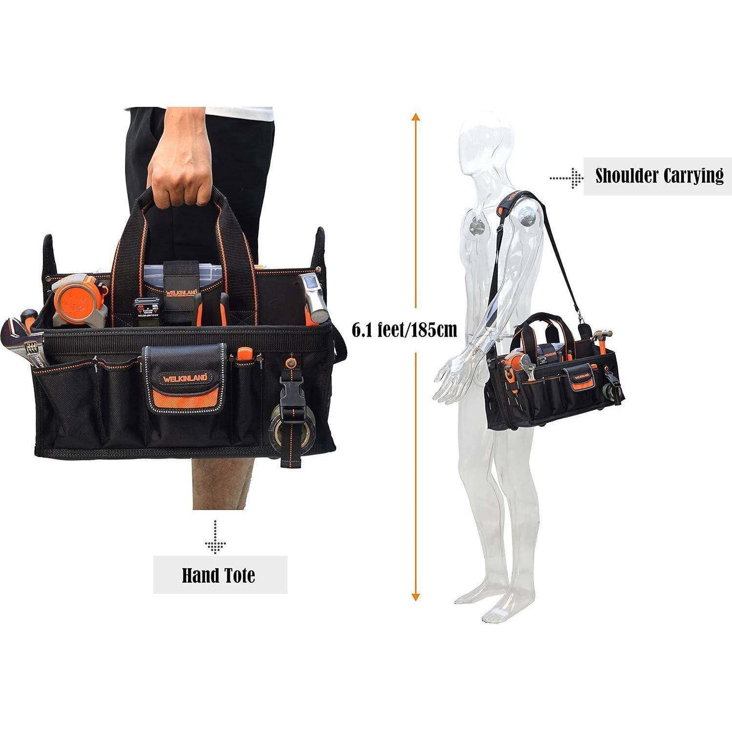 Werkzeugtasche für Elektriker und HLK mit Steckdosen-Organizer