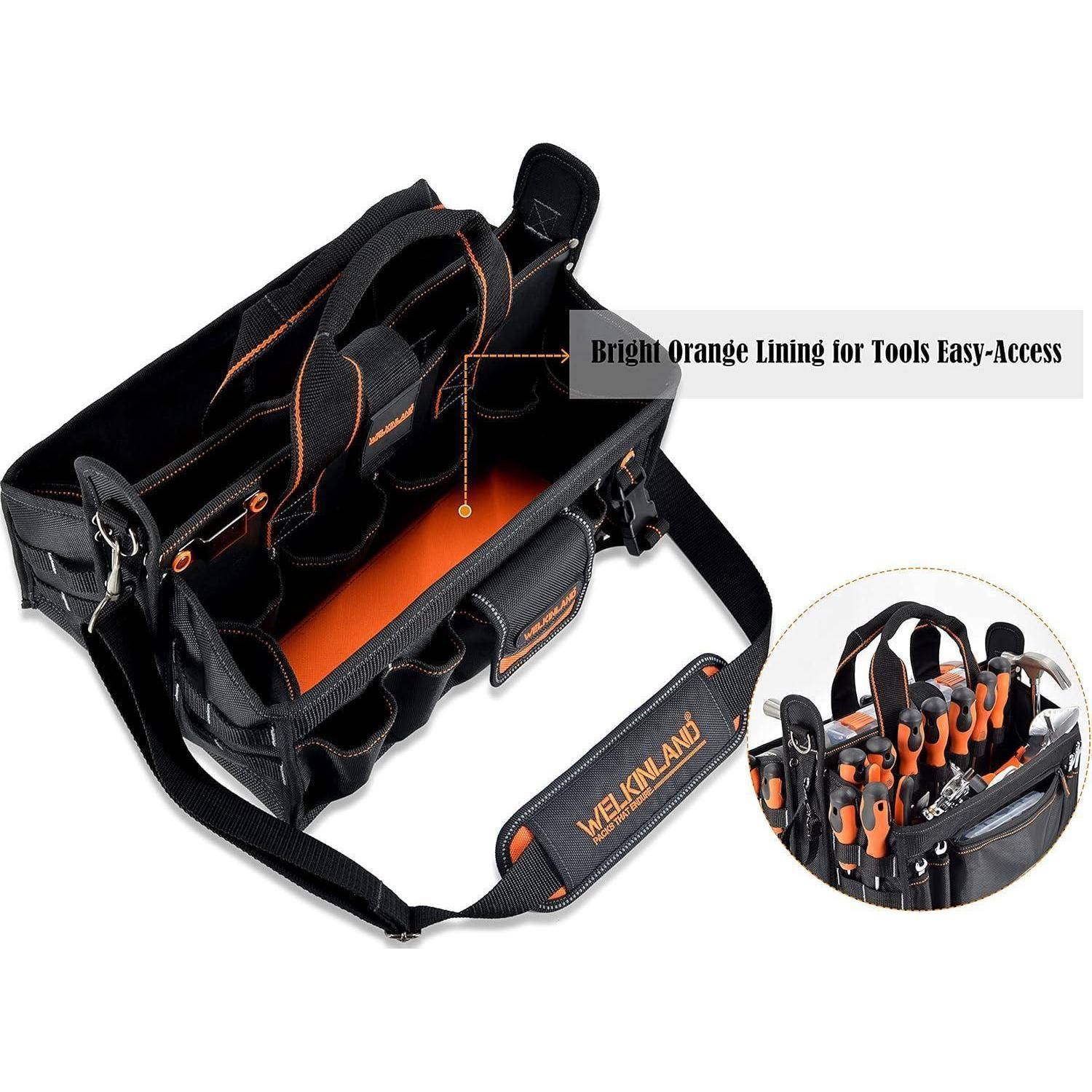 Werkzeugtasche für Elektriker und HLK mit Steckdosen-Organizer
