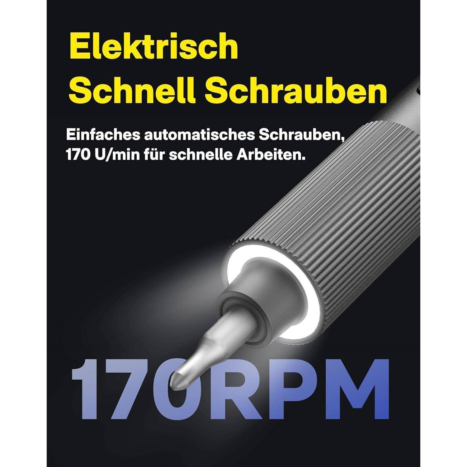 Präzisionsschraubendreher-Set mini Akku 25 Bits LED magnetisch