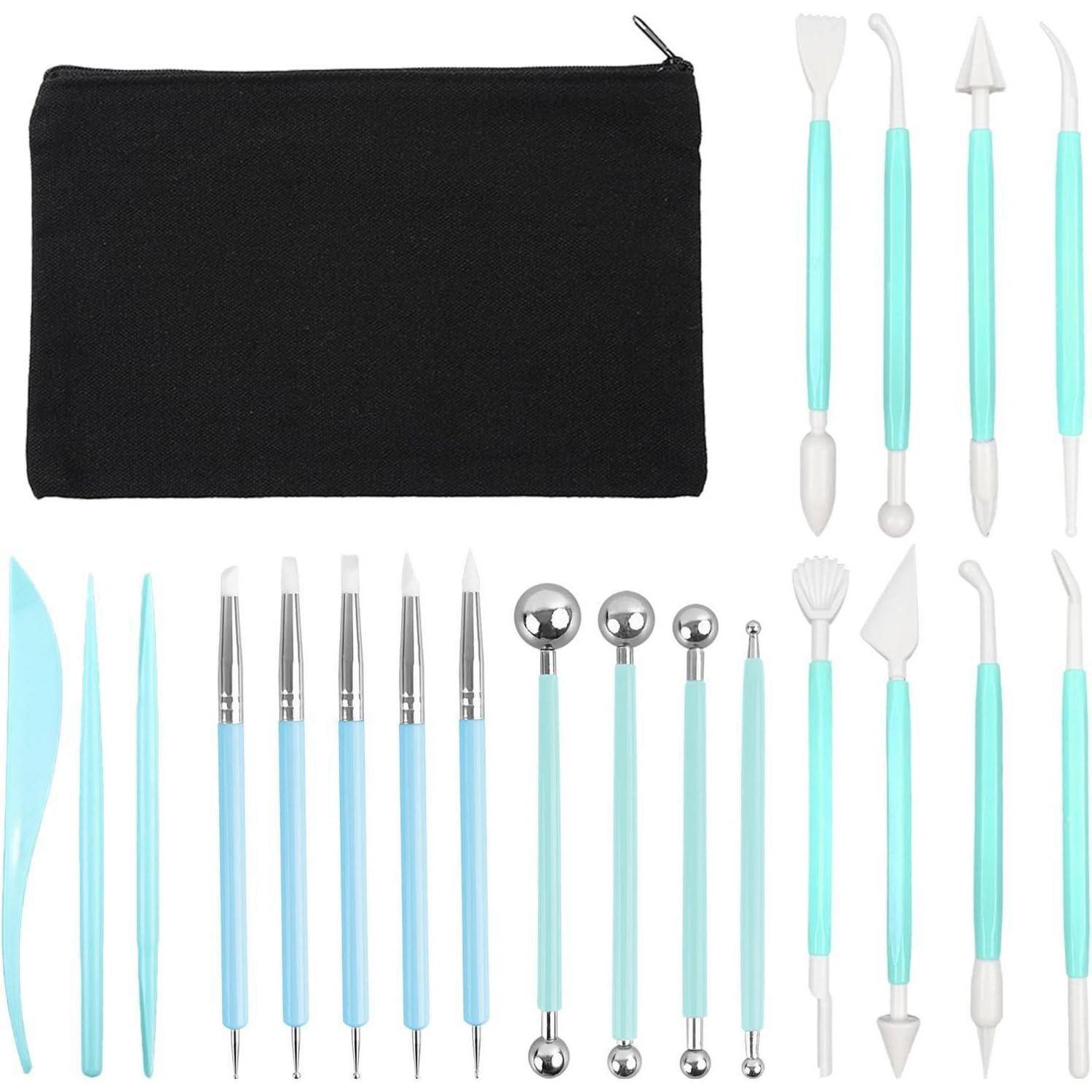 Modelierwerkzeug Set Polymer Clay Töpfer Aufbewahrungstasche 26
