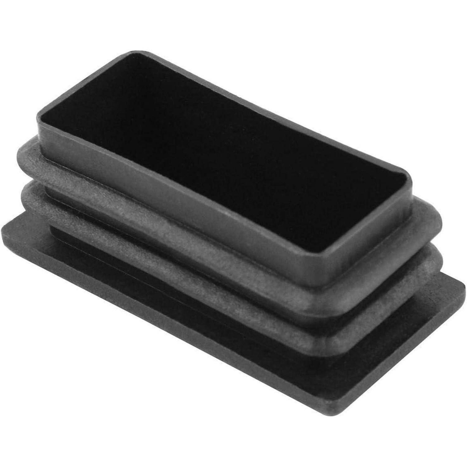 Endkappen Rechteck Schwarz Rohrschlauch Stuhlbein 10 Stück 2.5 X 5cm