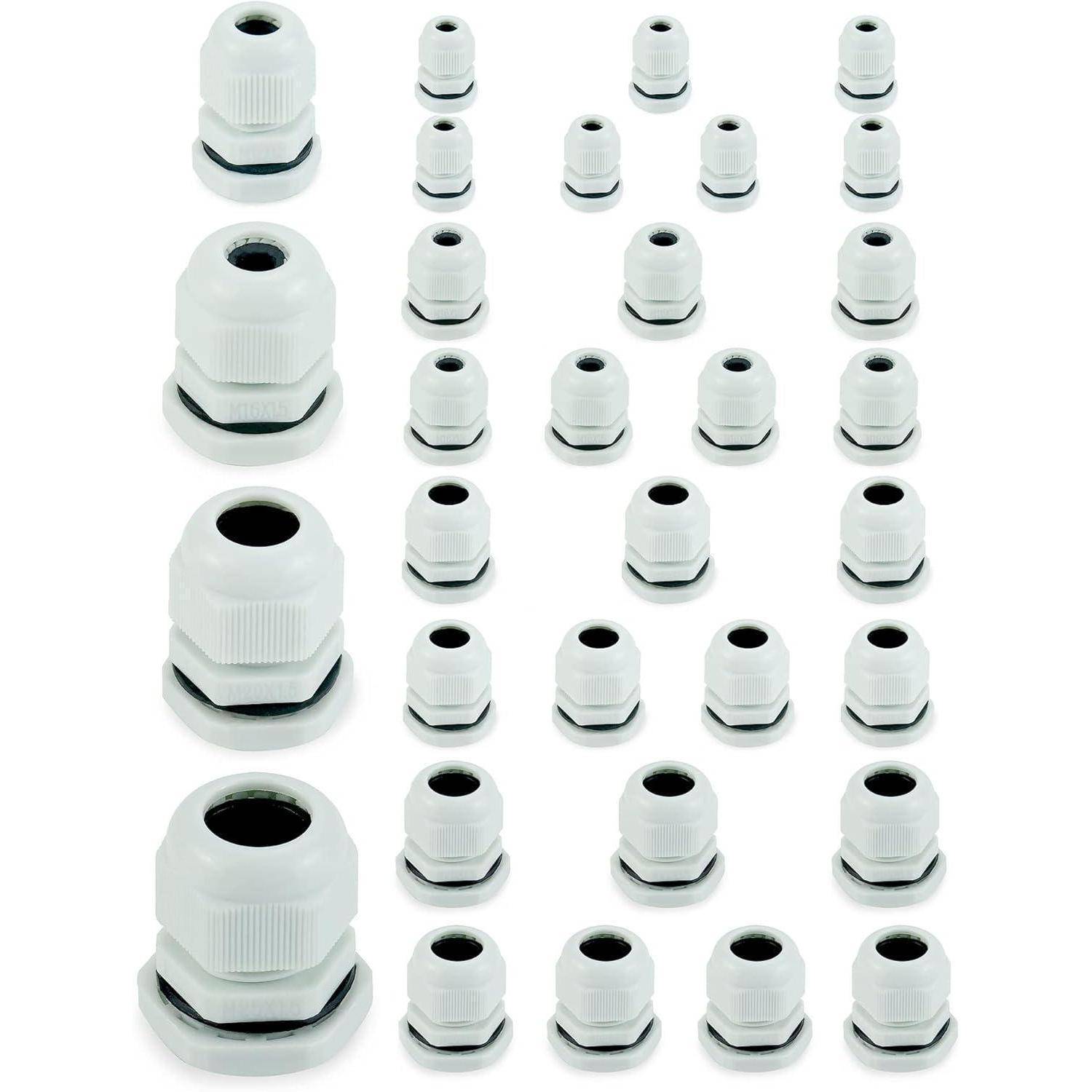 Kabelverschraubungen Kunststoff wasserdicht 32 Stück M12 M16 M20 M25