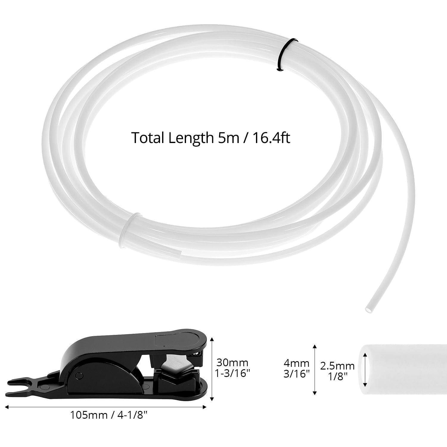 PTFE Schlauch 1.75mm Filament 3D Drucker Extruder 2.5mm ID 4mm OD 5M
