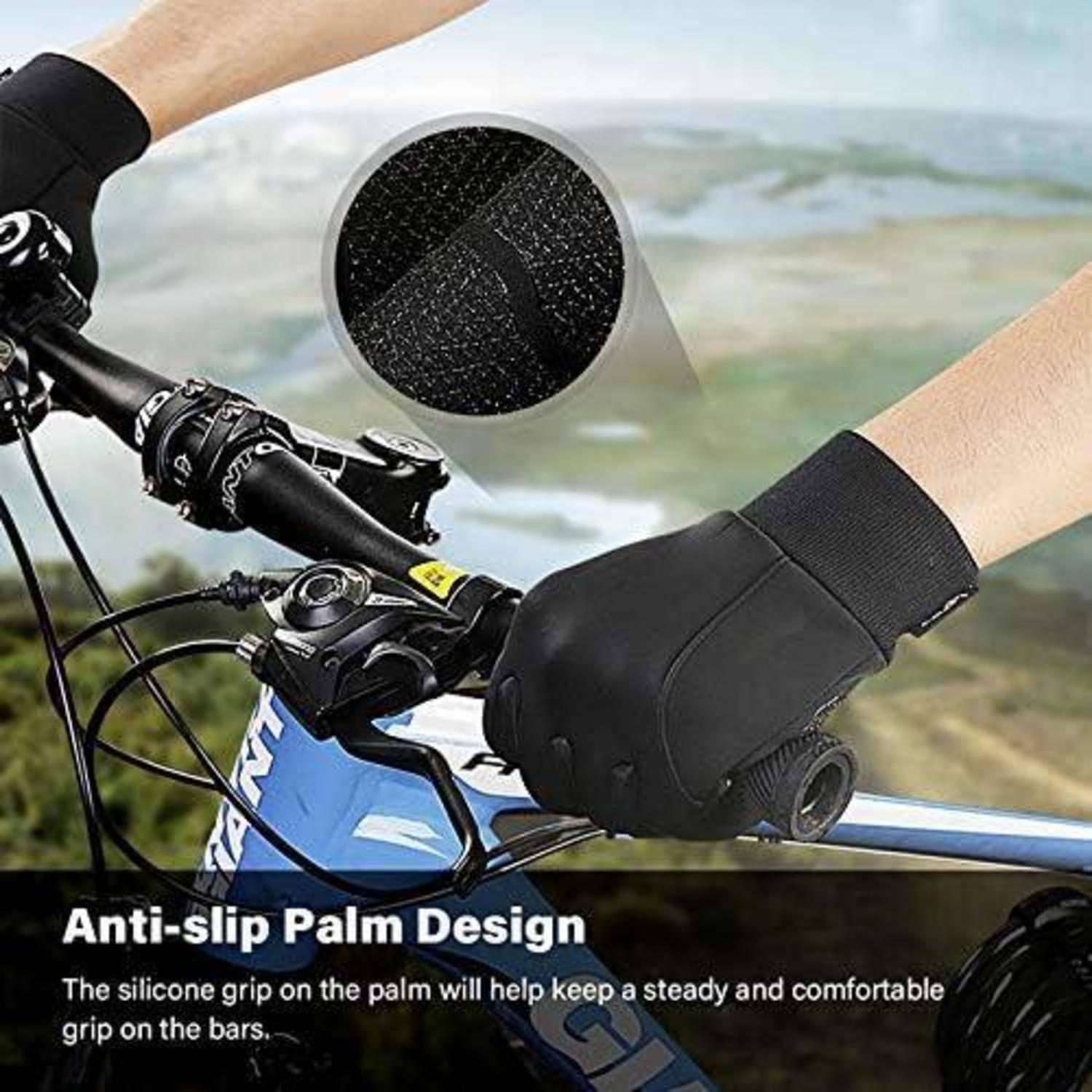 Handschuhe Winterhandschuhe Touchscreen Fahrradhandschuhe Schwarz-L