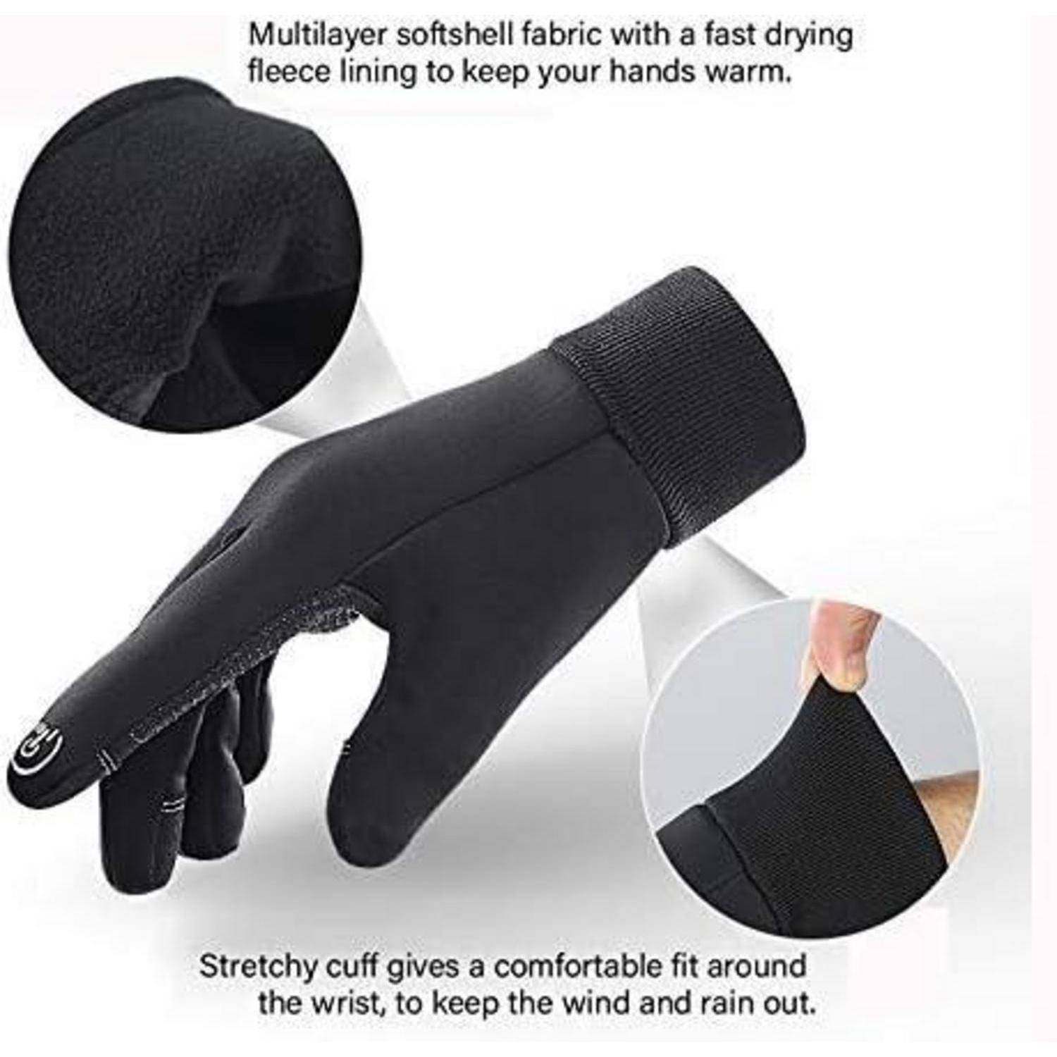 Handschuhe Winterhandschuhe Touchscreen Fahrradhandschuhe Schwarz-L