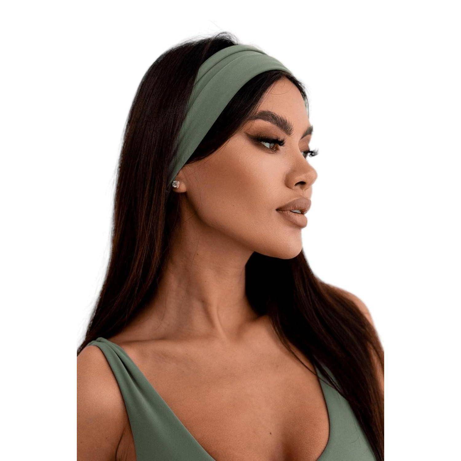 Stirnband Damen Haarband Haarreifen Schwarz Grün 1 stück 1er Pack