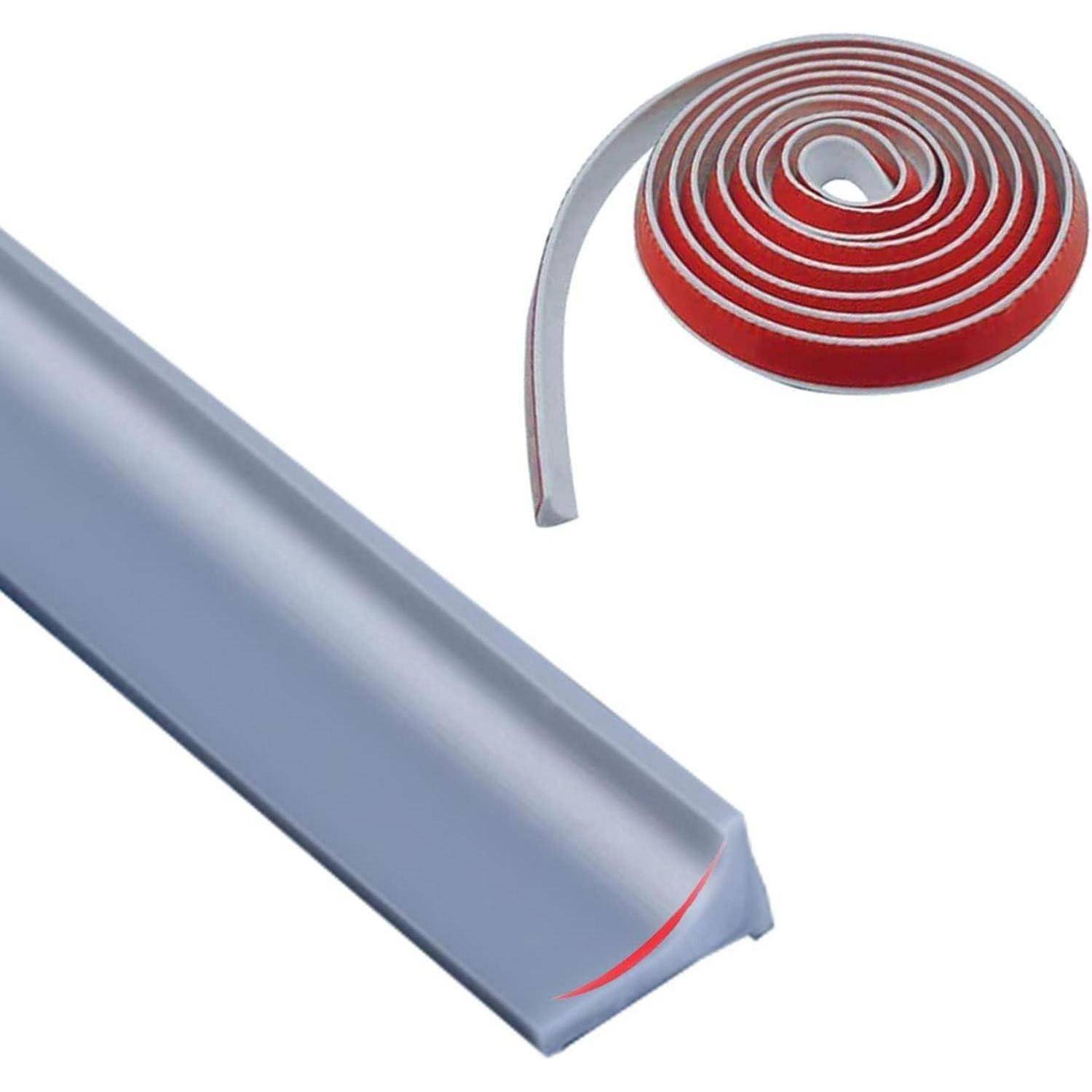 Schwallschutzleiste 6m 20mm Selbstklebend Dusche Waschbecken Grau