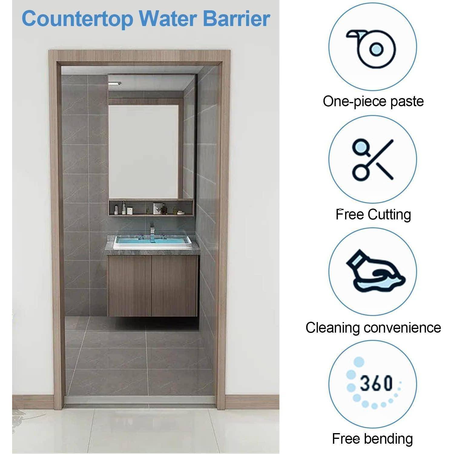 Schwallschutzleiste 6m 20mm Selbstklebend Dusche Waschbecken Grau