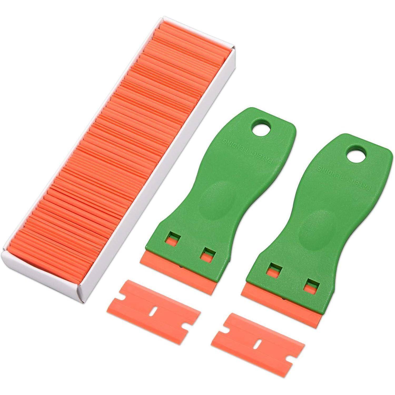 Kunststoff Schaber 2 Stück 100 Klingen Vinyl Aufkleber Green