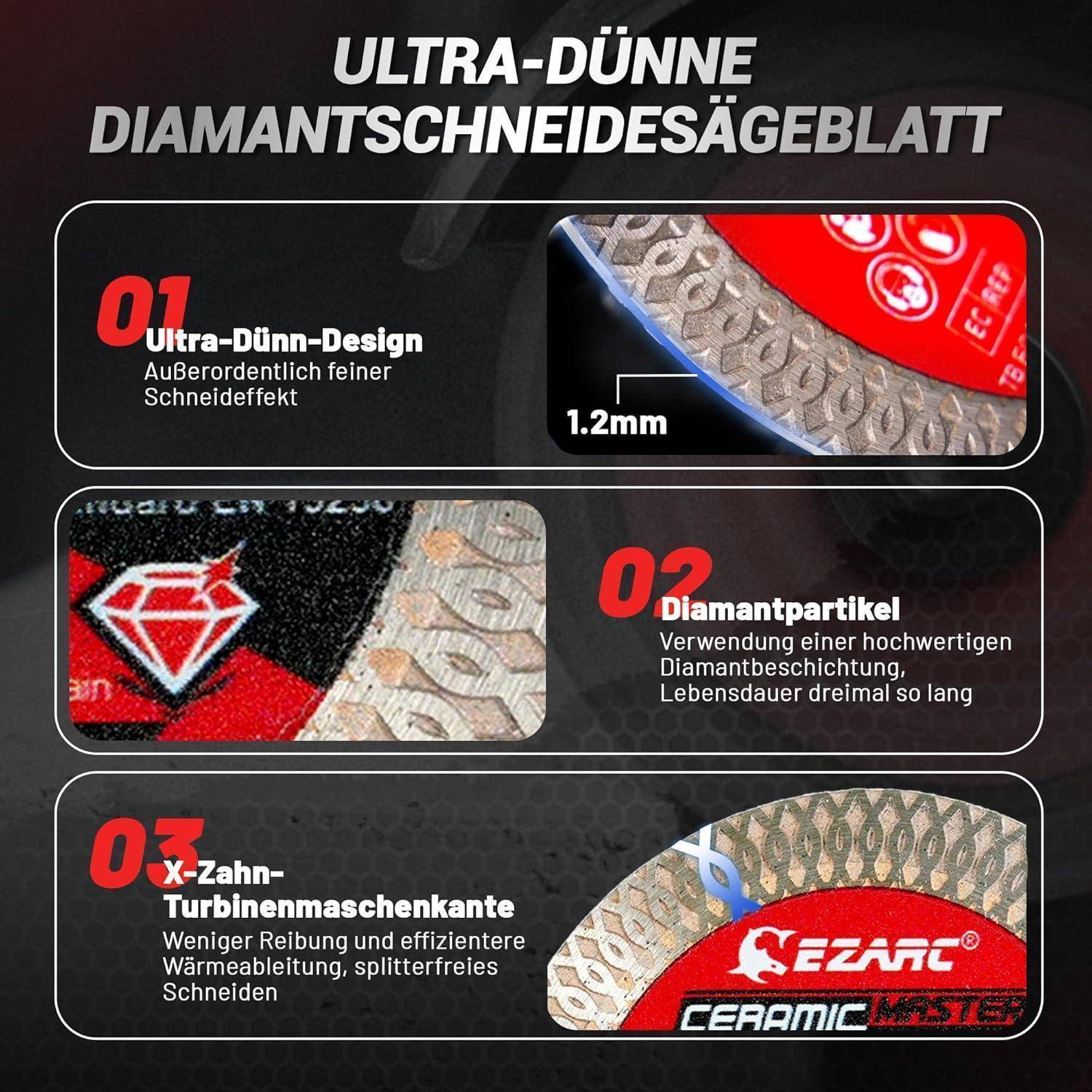 Trennscheibe Diamant Fliesen Winkelschleifer Keramik Marmor 76mm 2 TLG