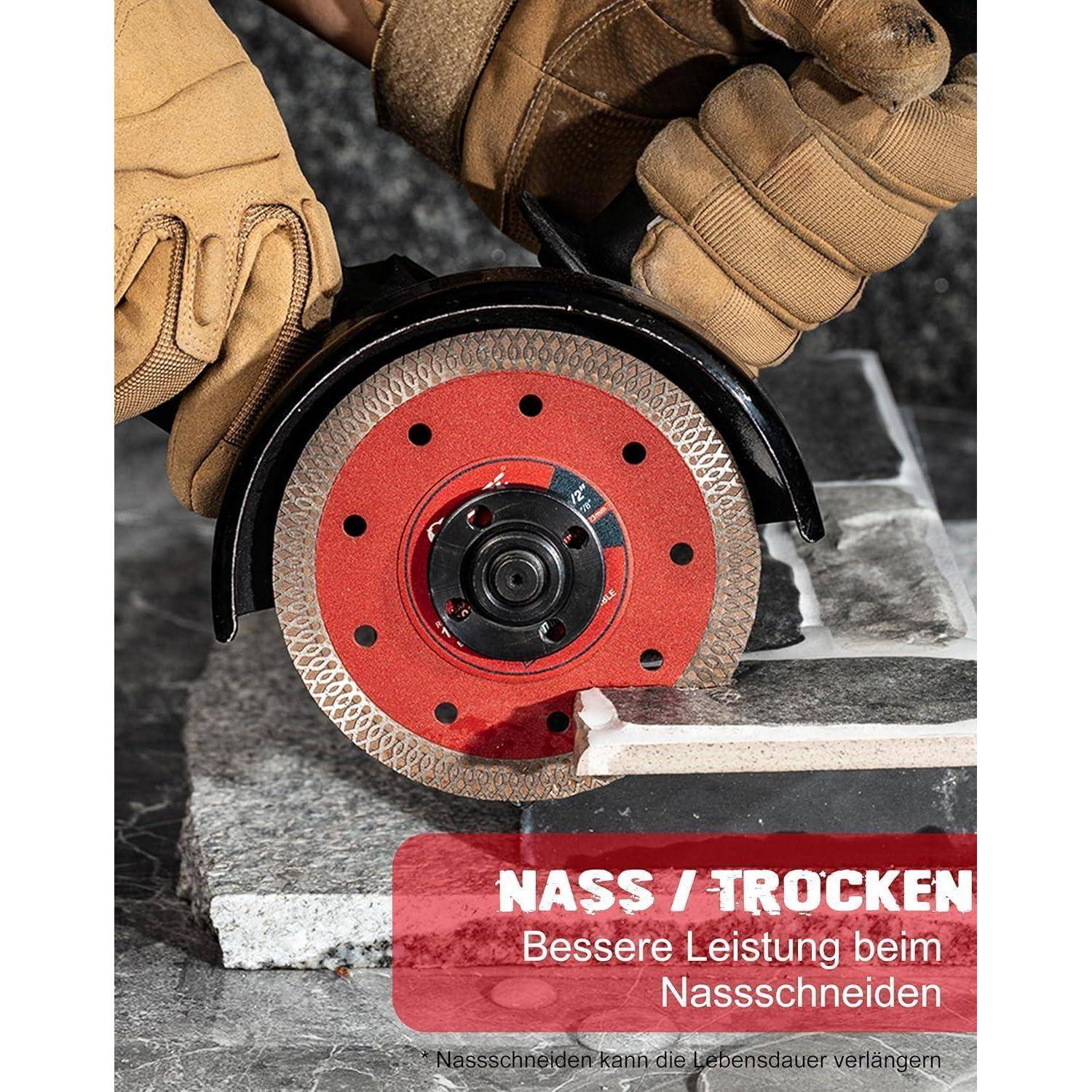 Diamantscheibe Winkelschleifer Fliesen Keramik Marmor 115mm 5 TLG