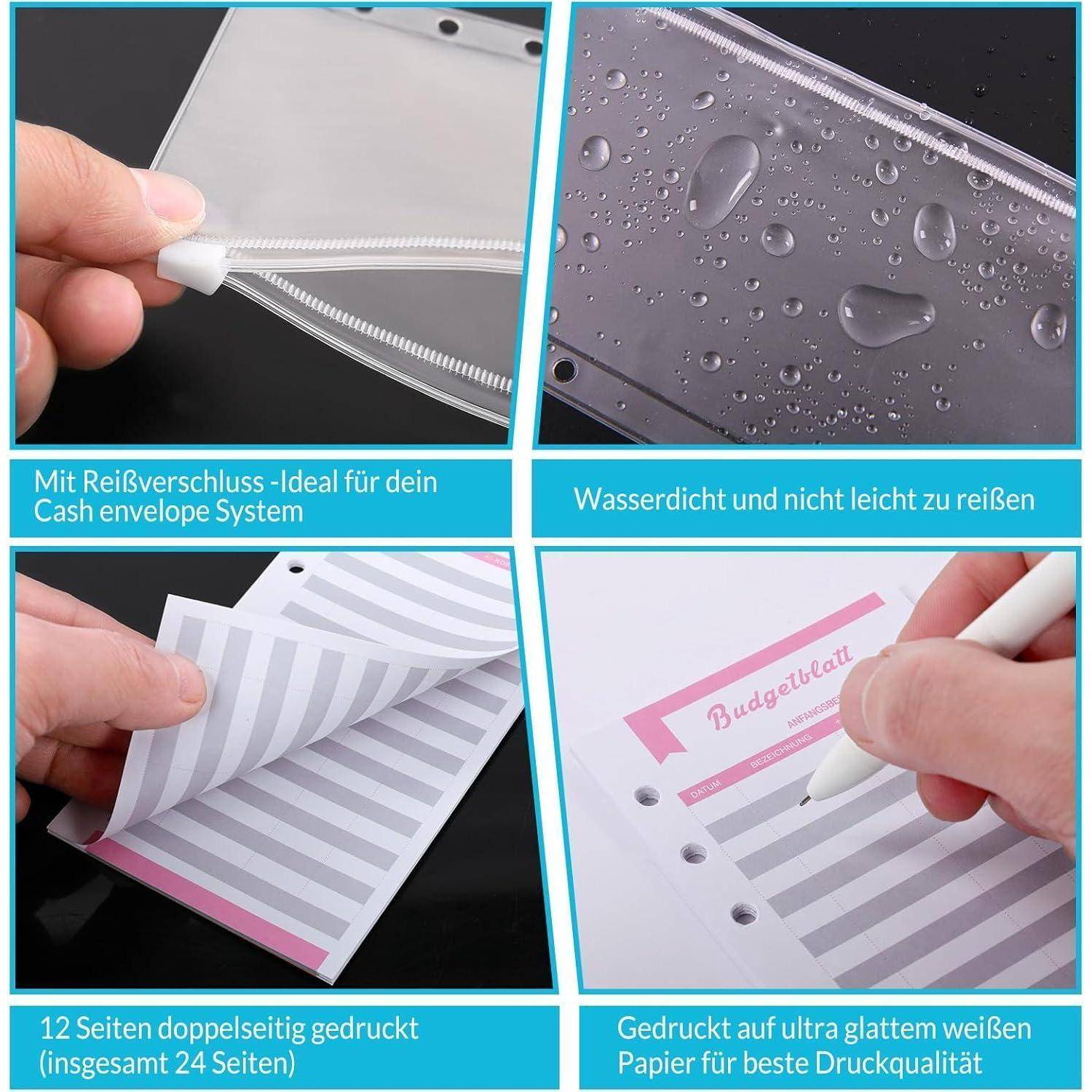 Plastikordner mit Reißverschluss, wasserdicht und reißfest. Zu den Merkmalen gehören doppelseitige Seiten und glattes Papier für hohe Qualität.