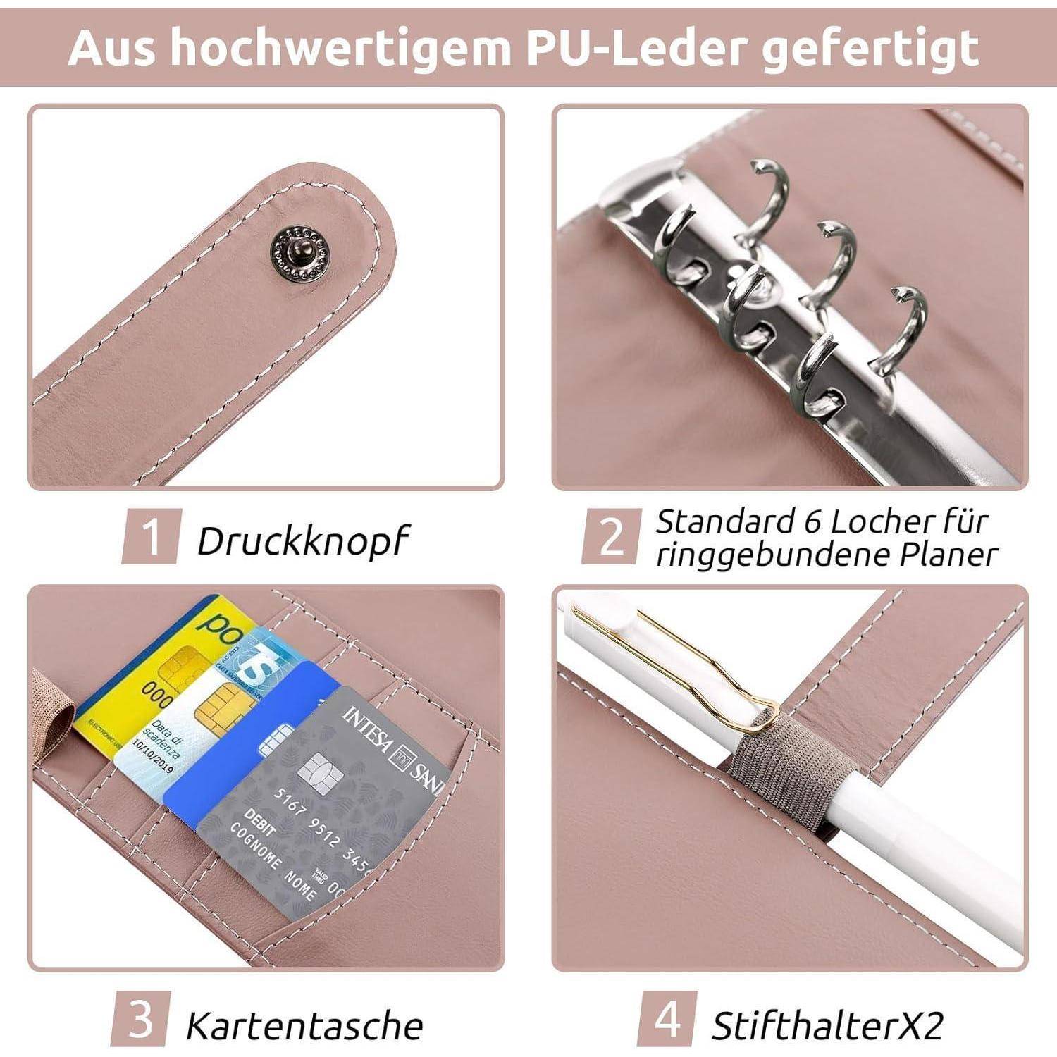 Finanzplaner Ringbuch Geldumschläge A6 Budget Binder Set Rosa