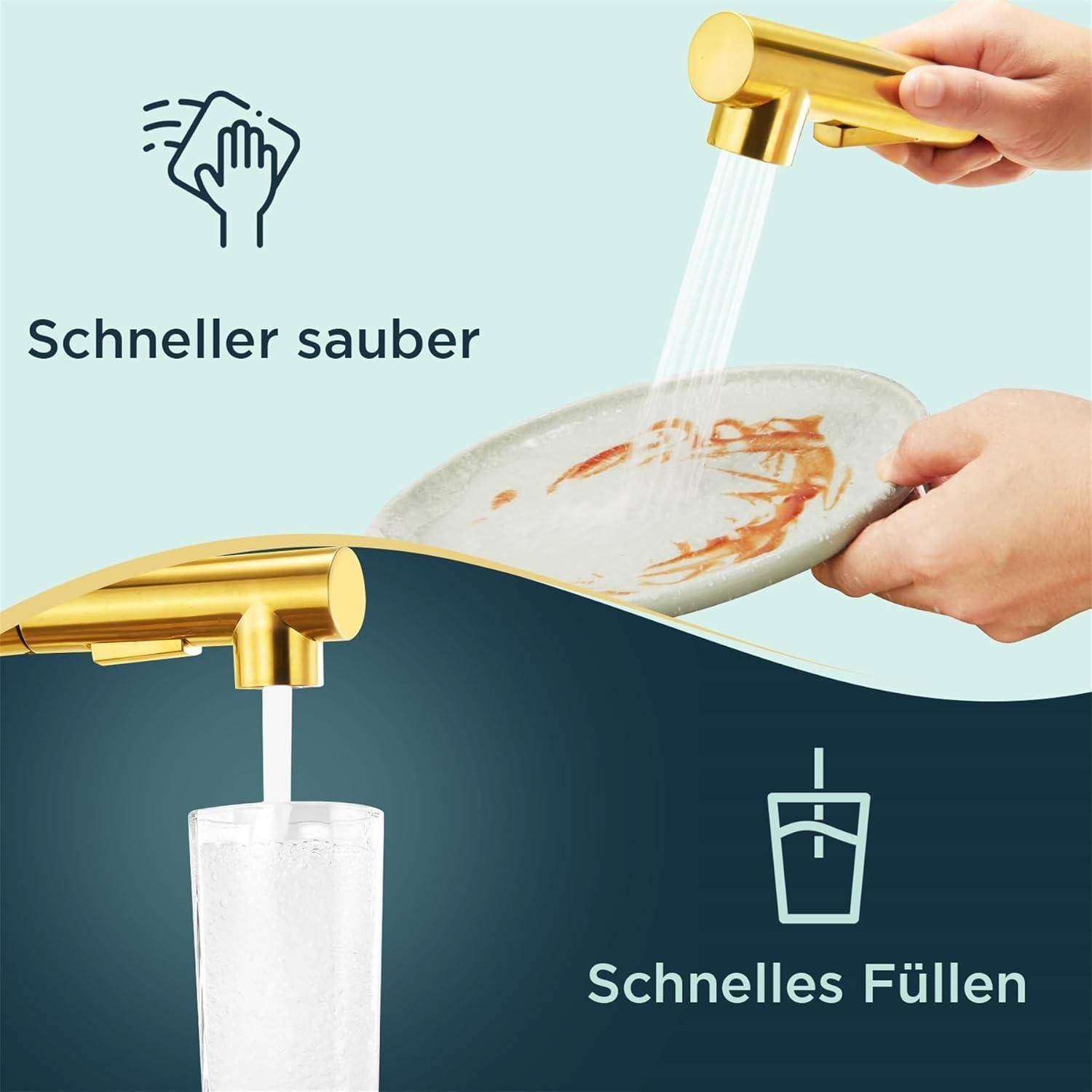 Wasserhahn Küche Hochdruck mit Brause Ausziehbar Armatur