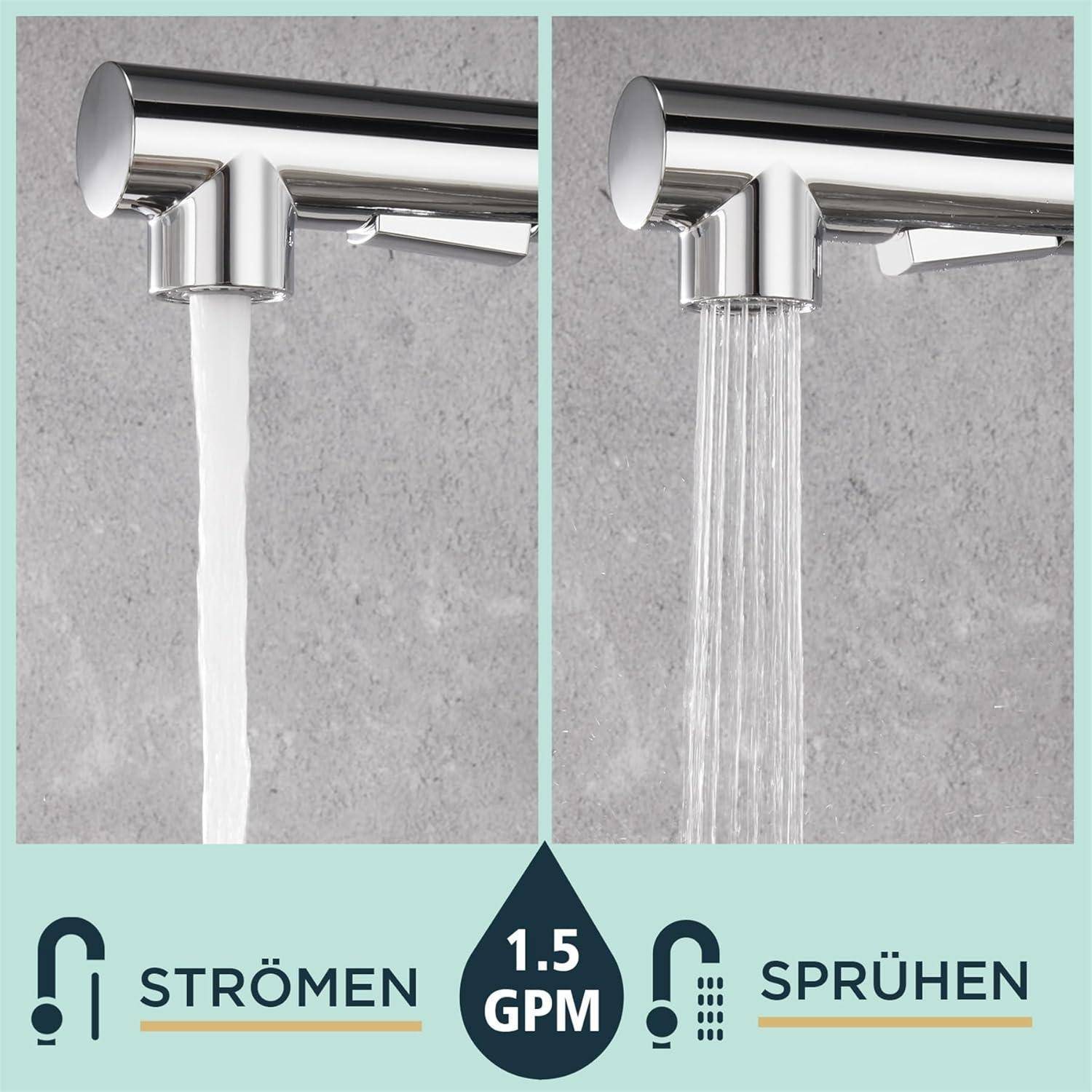 Wasserhahn Küche Hochdruck mit Brause Ausziehbar Mischbatterie