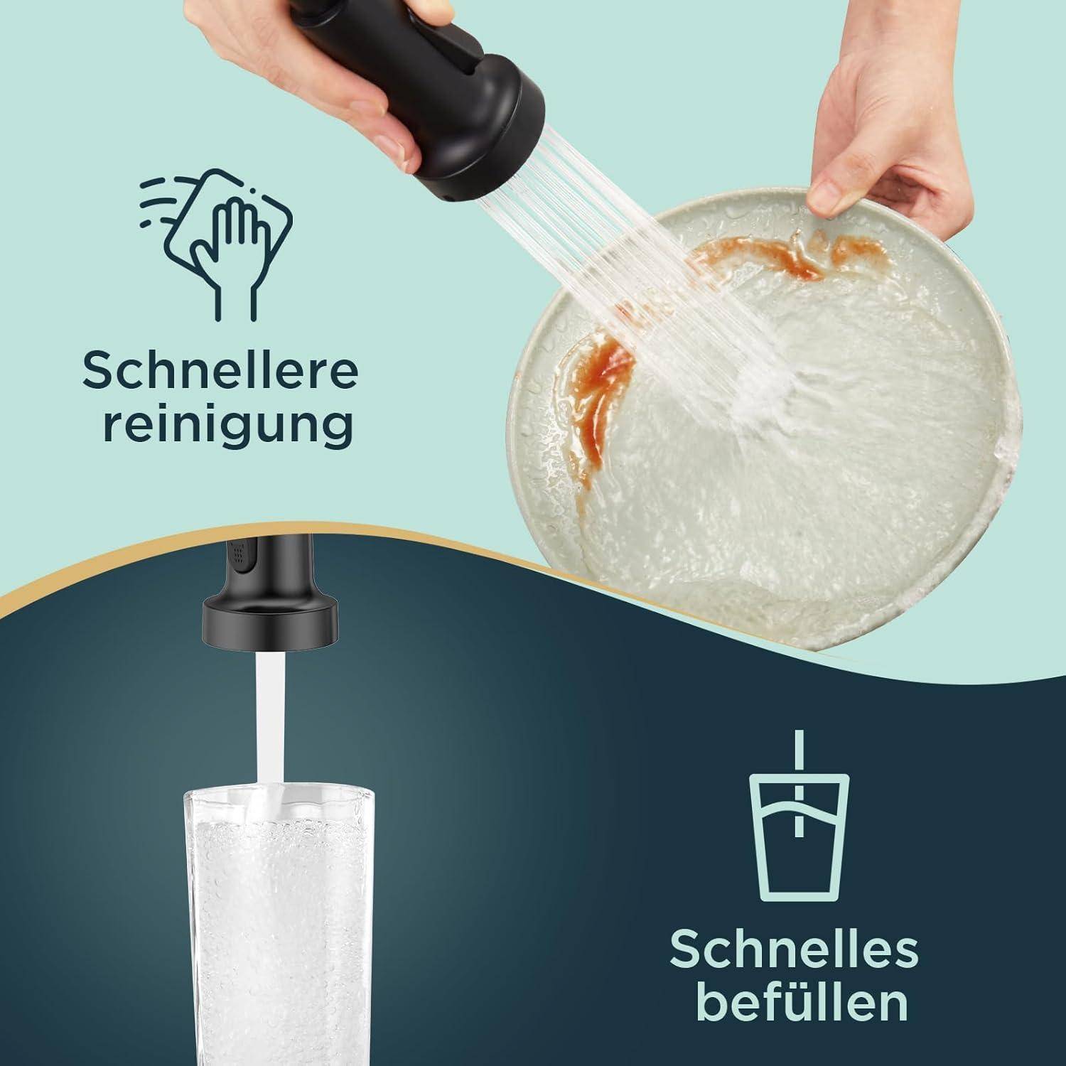 Wasserhahn Küche Schwarz Edelstahl Ausziehbar Einhebelmischer