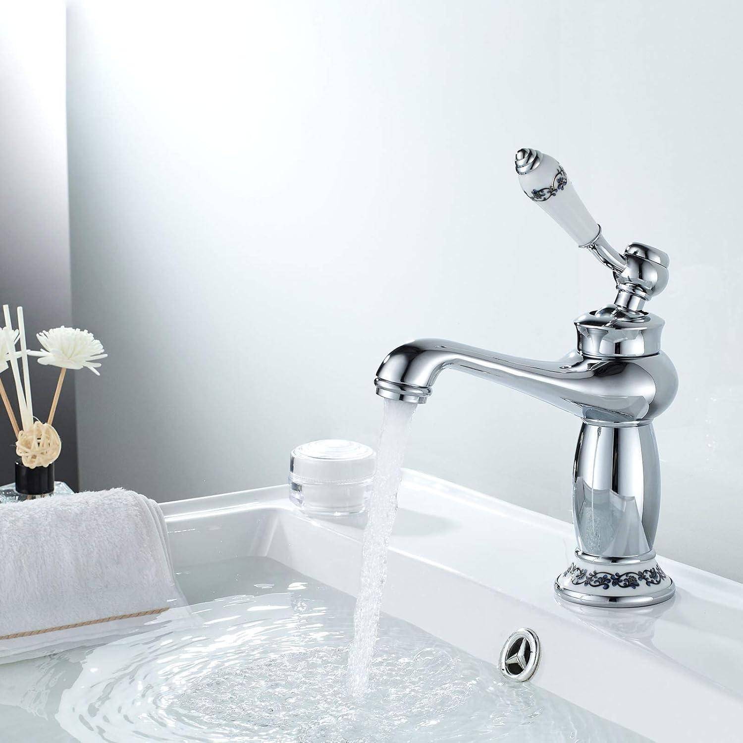 Retro Wasserhahn Messing Einhebelmischer Bad Armatur Keramikventil