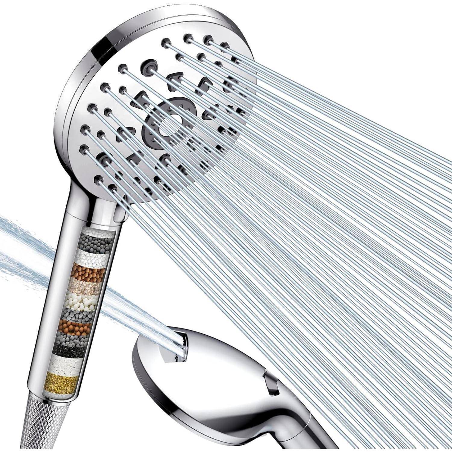 Duschkopf mit Filter 15 Filtration Duschbrause Schlauch 1,5M Hochdruck