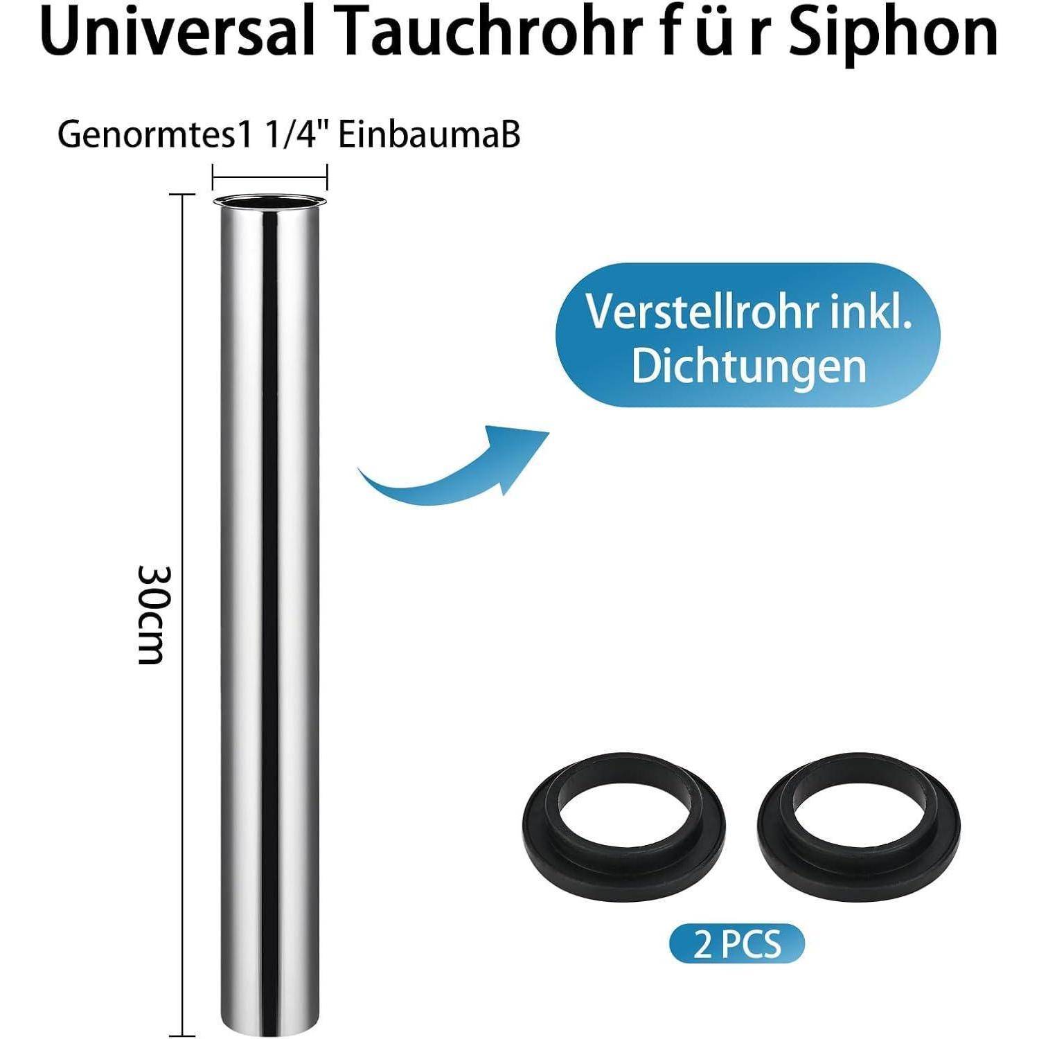 Tauchrohr Siphon Verlängerung Rohr Universal Tauchrohr für Siphon