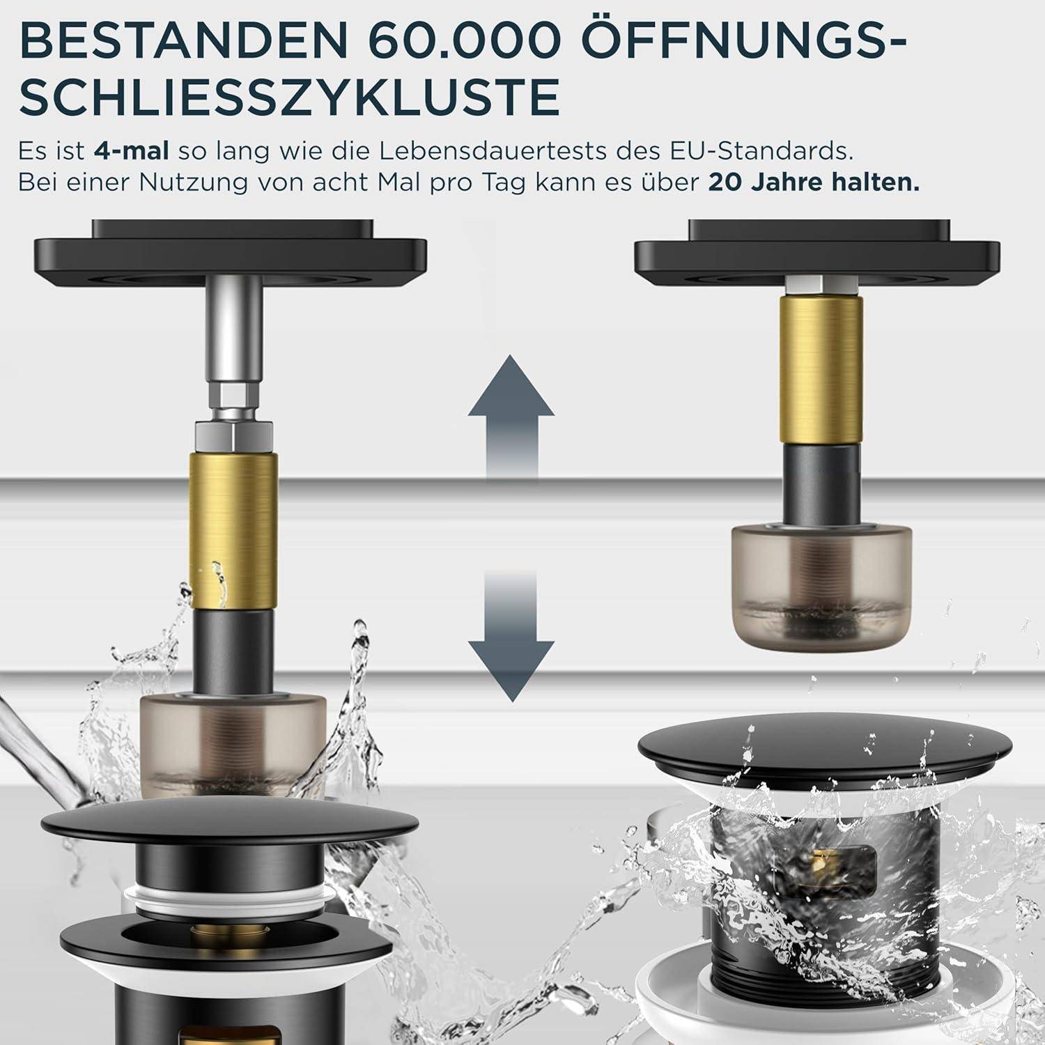 Waschtischarmatur Einhebelmischer Auslaufhöhe 190mm Mattschwarz