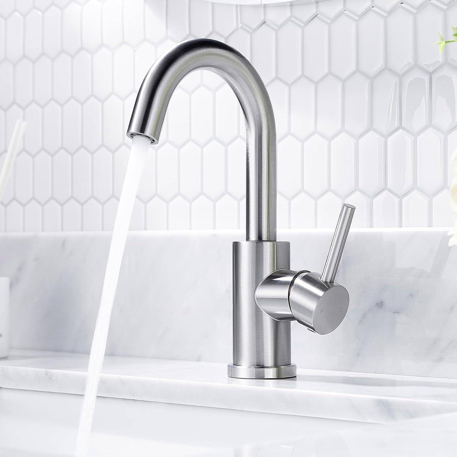 Wasserhahn Edelstahl 360 drehbar Auslaufhöhe 175mm Edelstahl