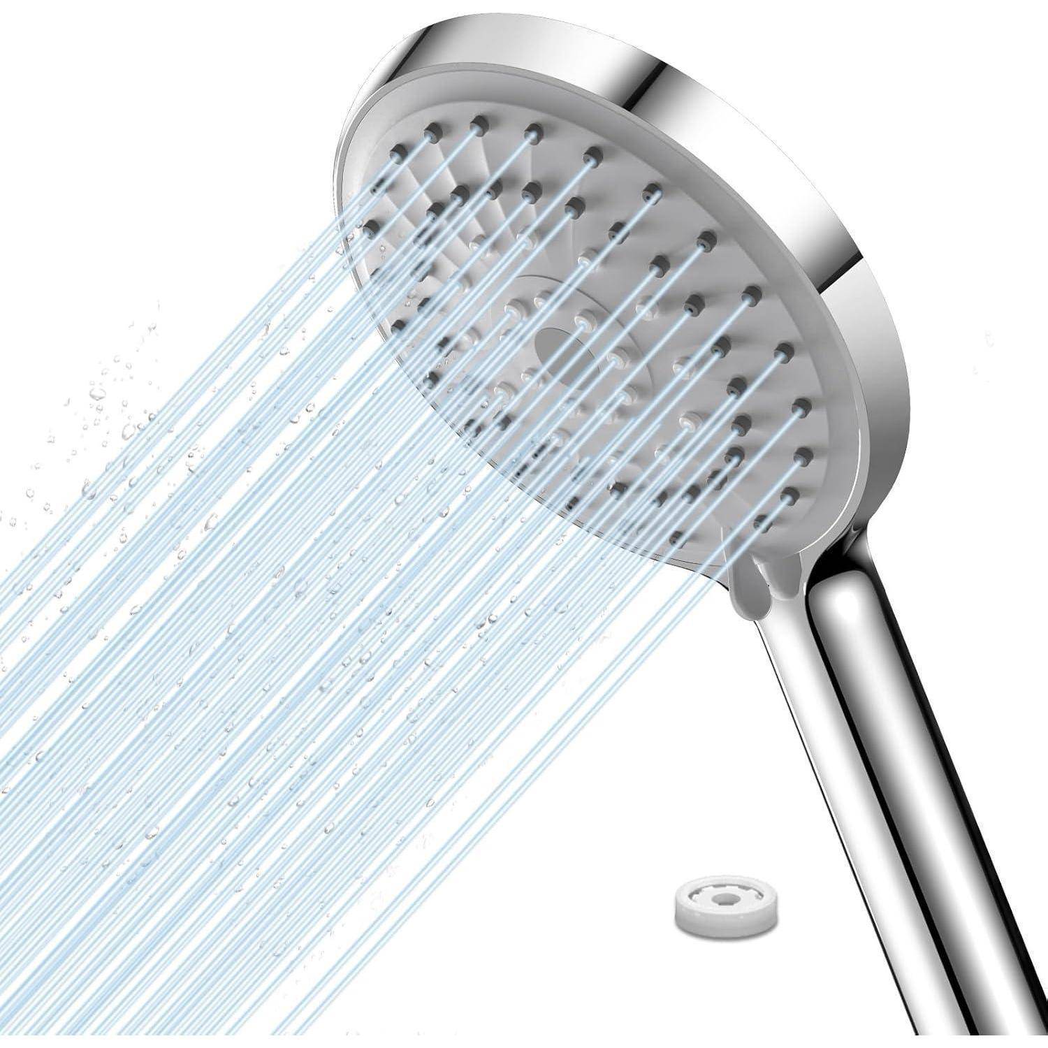 Duschkopf Wassersparend 5 Strahlarten Chrom Duschkopf
