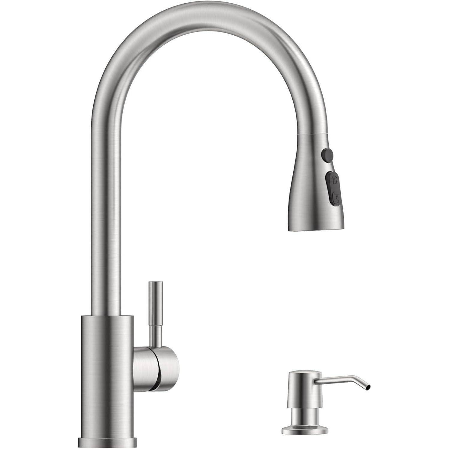 Wasserhahn Ausziehbar Seifenspender Armatur Gebürstet-328sd