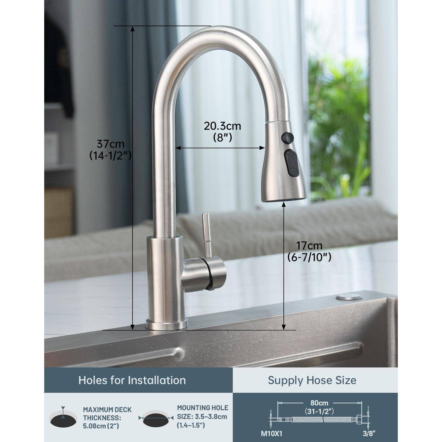 Wasserhahn Ausziehbar Seifenspender Armatur Gebürstet-328sd