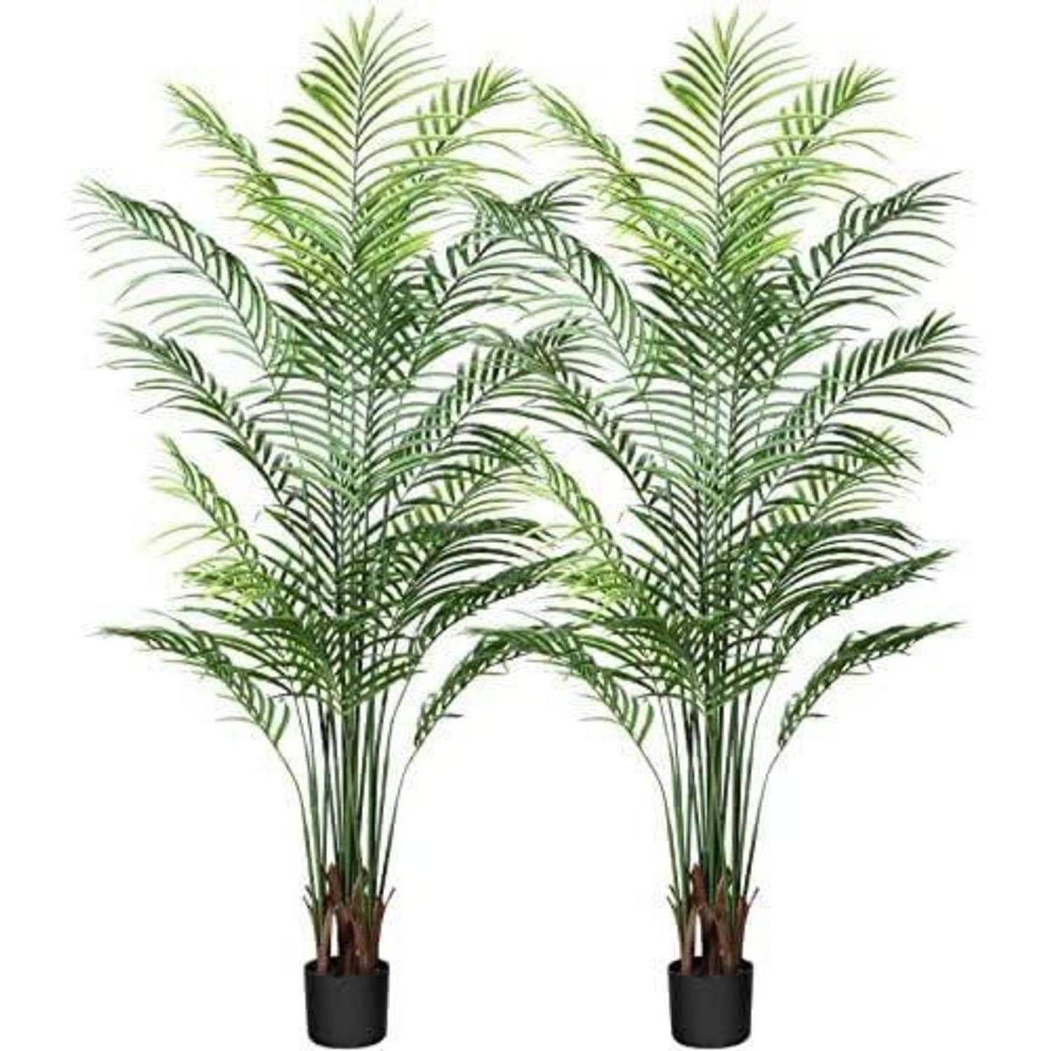 Künstliche Plastik Palme groß 170cm im Topf Fake Plant für Wohnzimmer