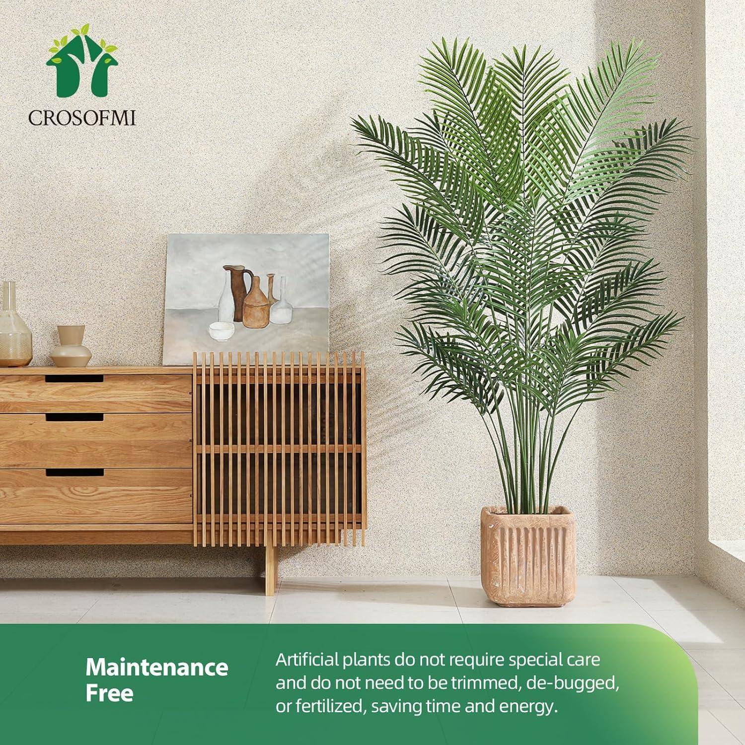 Künstliche Plastik Palme groß 170cm im Topf Fake Plant für Wohnzimmer