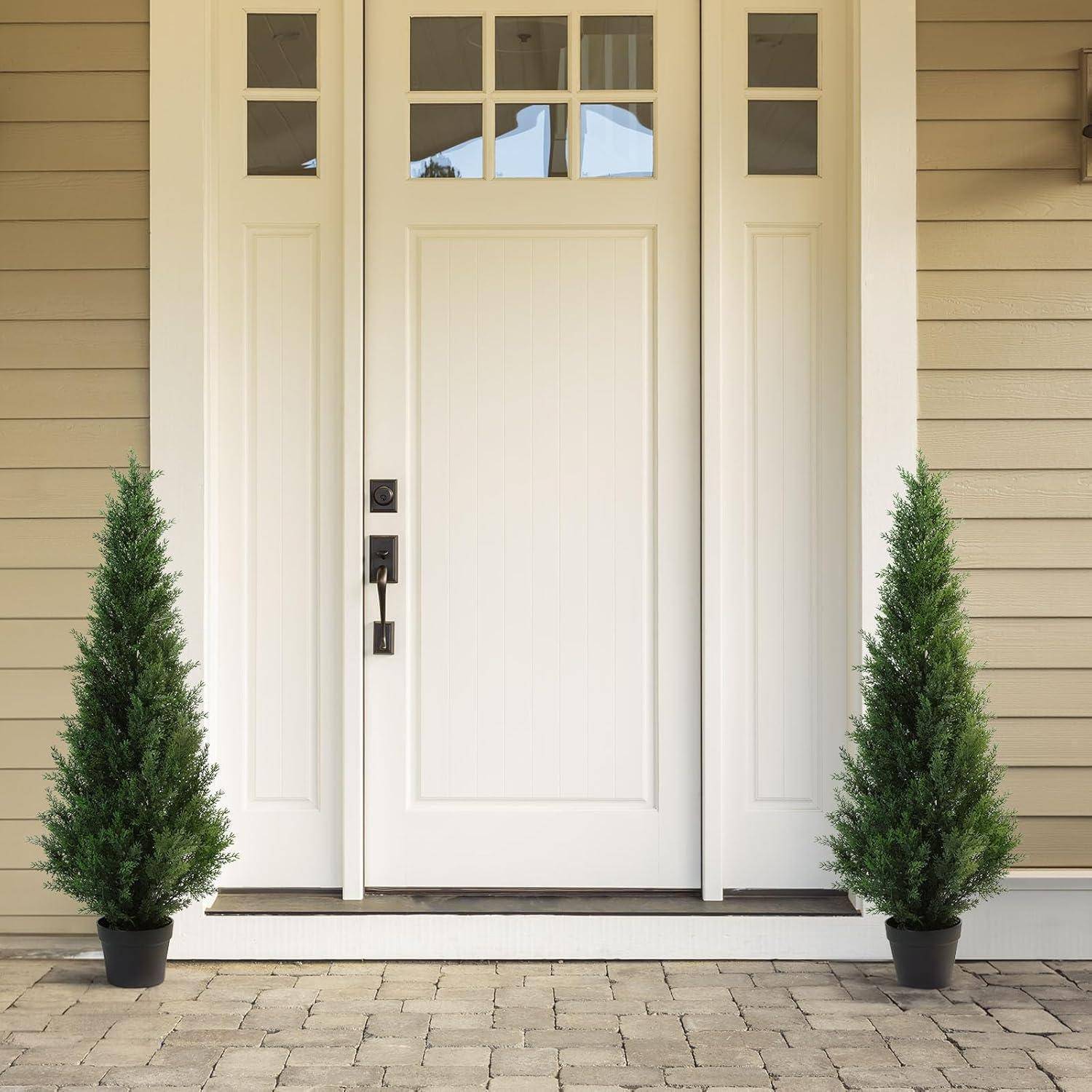 Künstlicher Zedernbaum 125 cm Kunstpflanze im Topf 2er Set