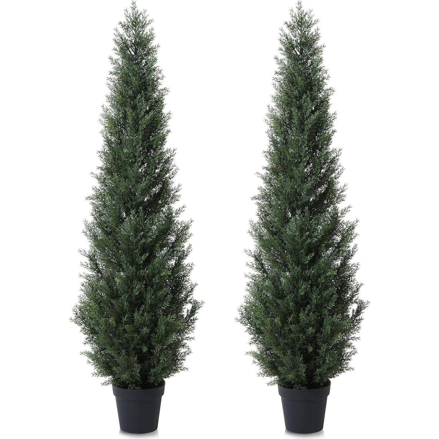 Künstlicher Zedernbaum 155 cm Kunstpflanze im Topf Außendekoration