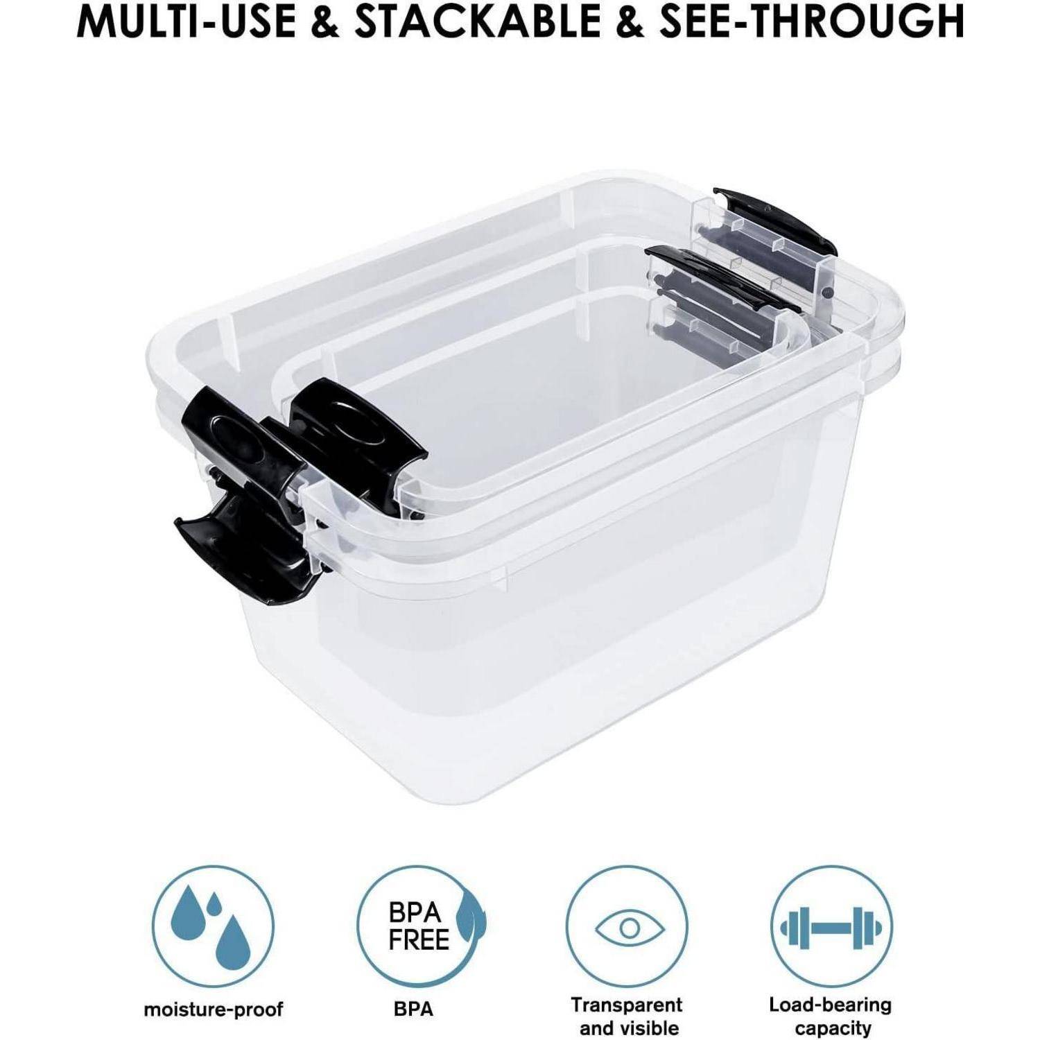 Greentainer 8er Set Aufbewahrungsbox Stapelbar Transparent