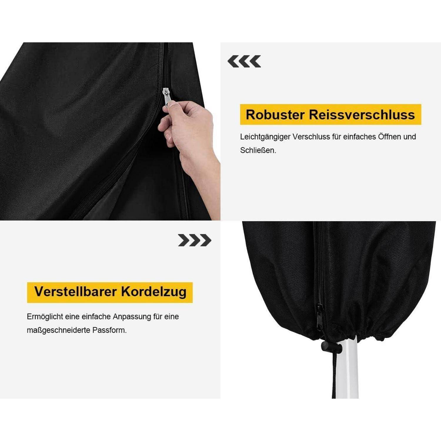 Sonnenschirm Schutzhülle wasserdicht, Ø 2m/3m, Winterfest Anti-UV