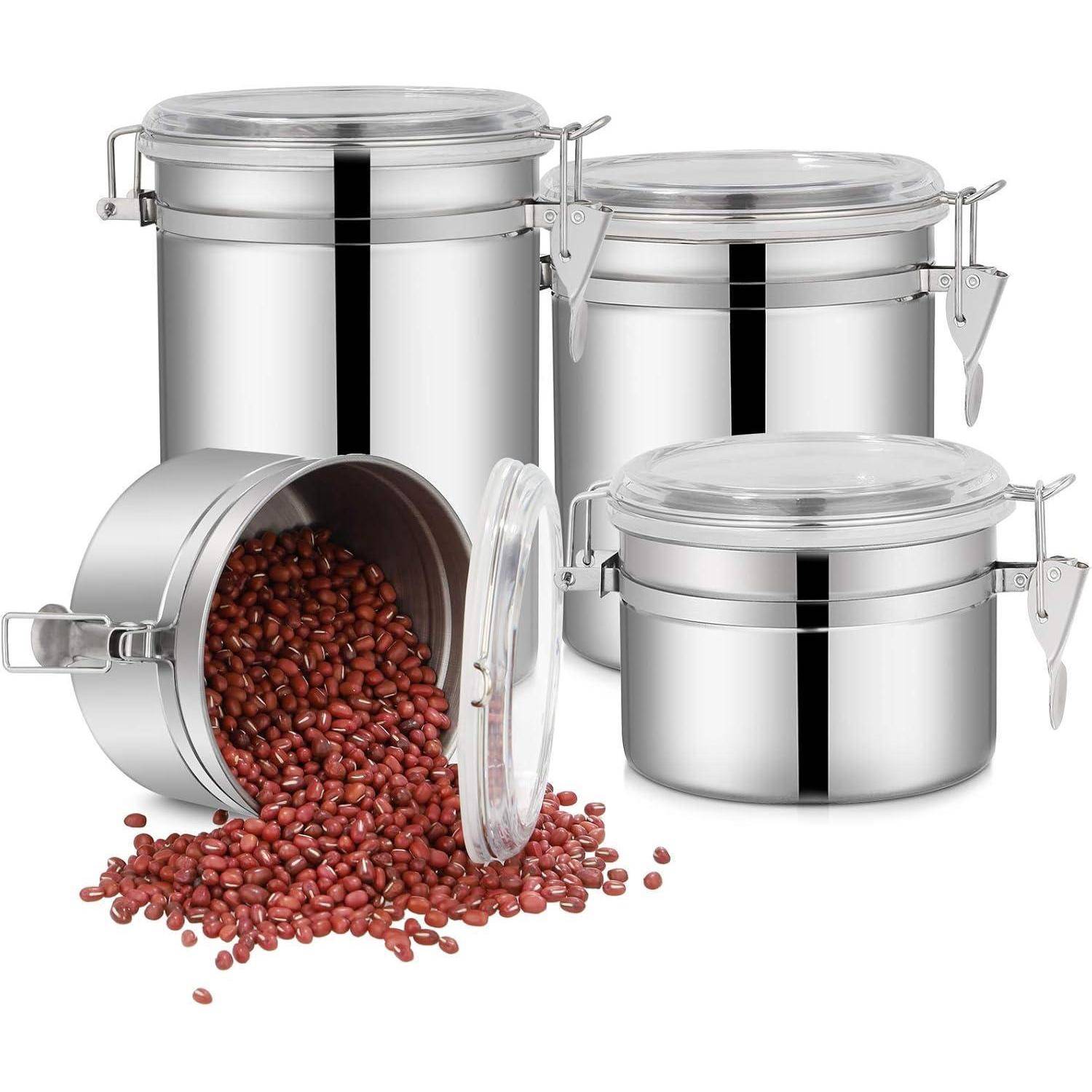 Vorratsdosen Edelstahl Luftdicht Aufbewahrungsbehälter 4er Set