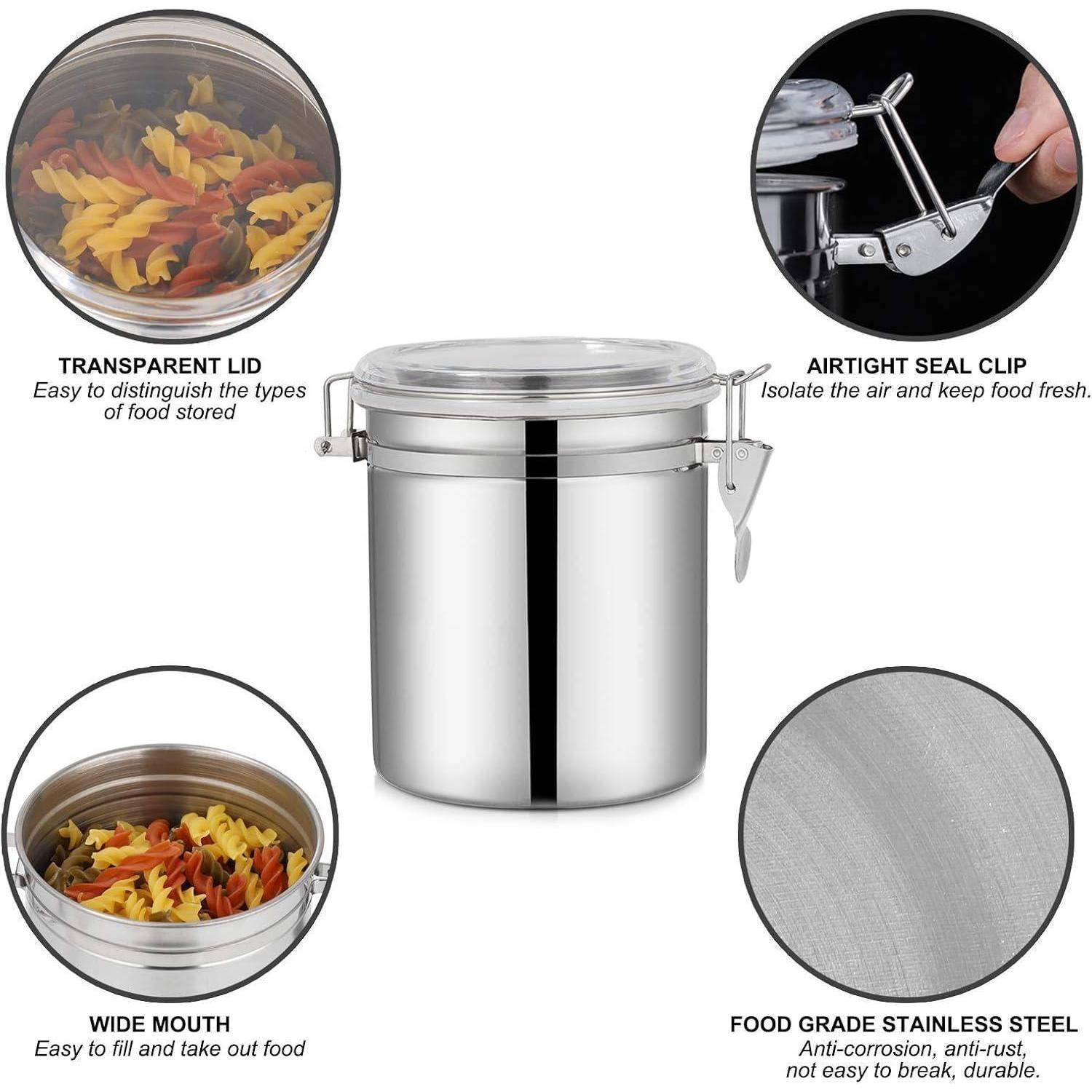 Vorratsdosen Edelstahl Luftdicht Aufbewahrungsbehälter 4er Set