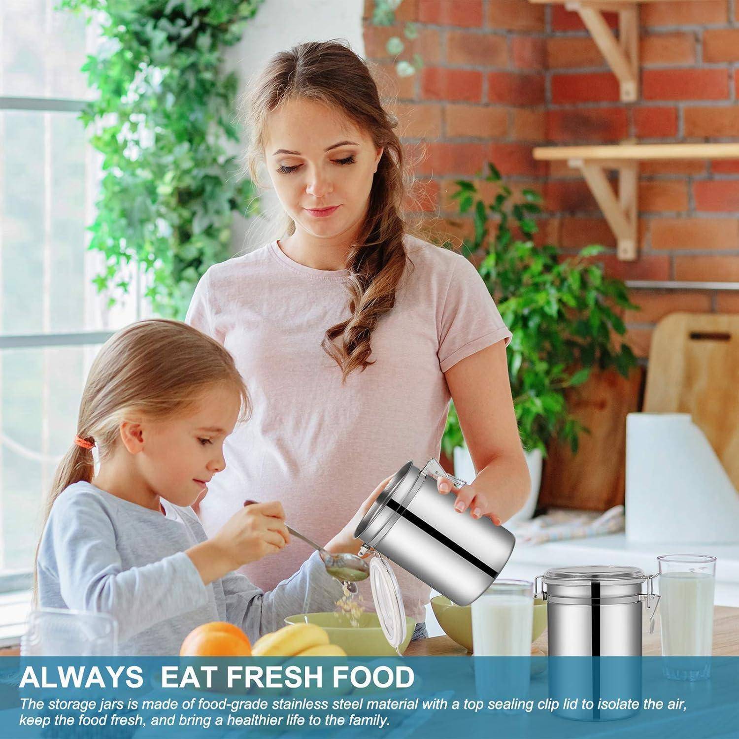 Vorratsdosen Edelstahl Luftdicht Aufbewahrungsbehälter 4er Set